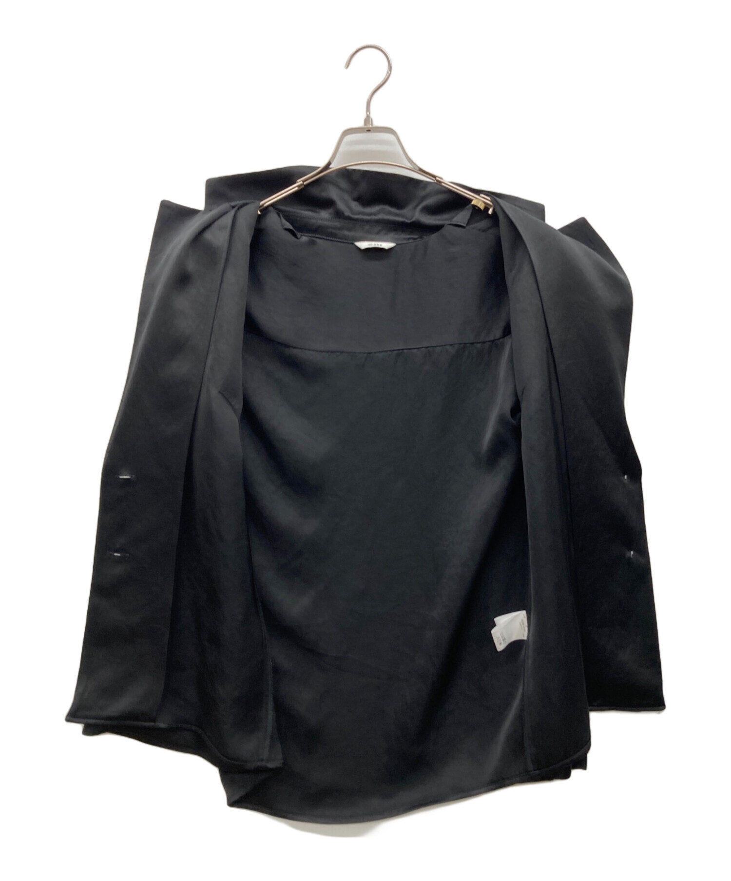 中古・古着通販】CLANE (クラネ) TAILORED SATIN SHIRT ブラック 
