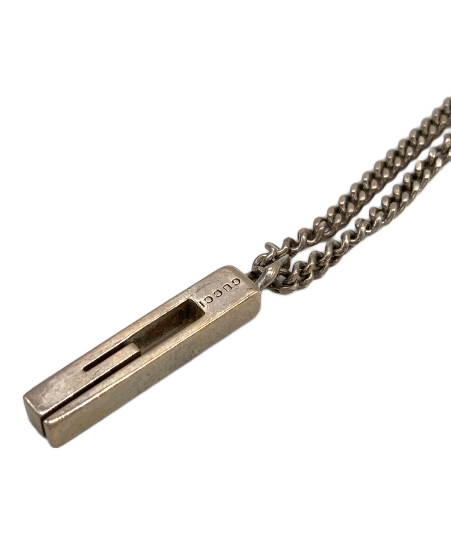 中古・古着通販】GUCCI (グッチ) Gロゴプレートネックレス｜ブランド 