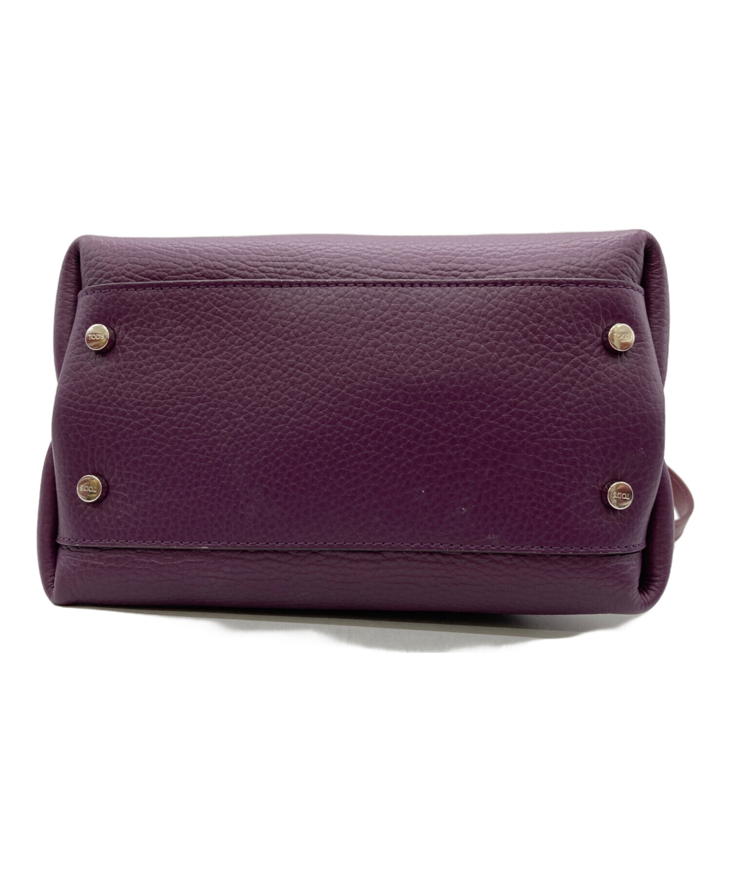 【美品　鑑定済】トッズ　Tタイムレス　ハンドバッグ　2way　パープル TOD'S TOD'S トッズ「未使用品」Tタイムレス レザー バッグ マイクロ