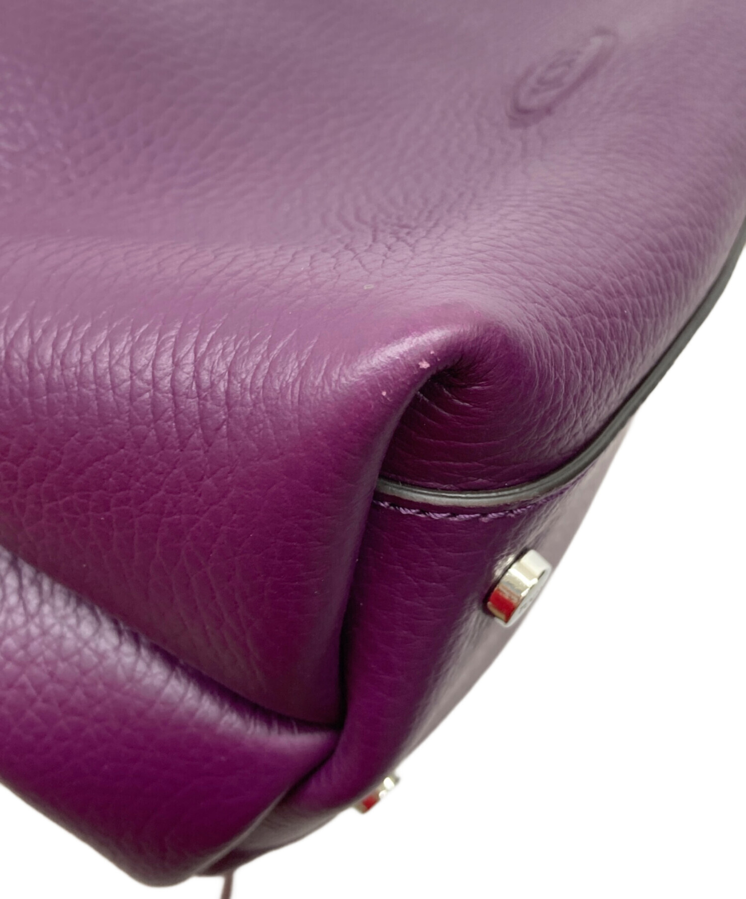 【美品　鑑定済】トッズ　Tタイムレス　ハンドバッグ　2way　パープル TOD'S TOD'S トッズ「未使用品」Tタイムレス レザー バッグ マイクロ