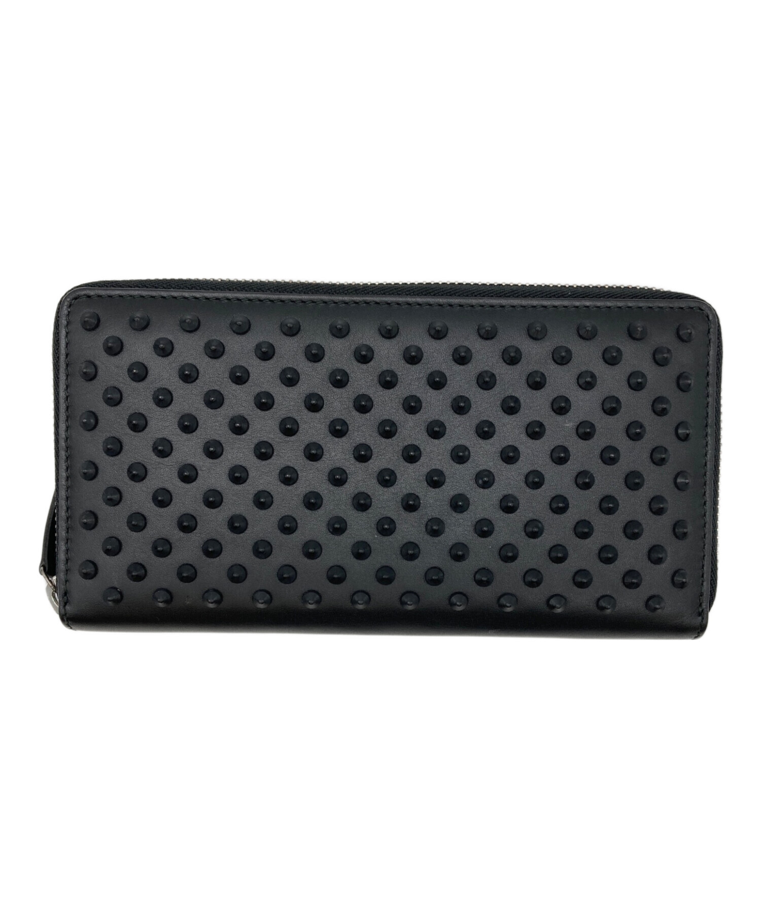 中古・古着通販】GUCCI (グッチ) スタッズラウンドファスナー ブラック 