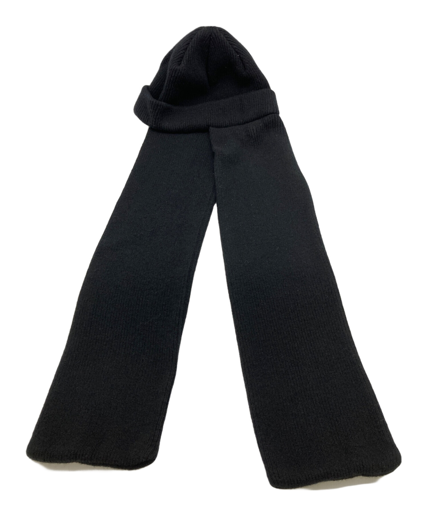 中古・古着通販】CLANE (クラネ) MUFFLER KNIT CAP ブラック サイズ:F