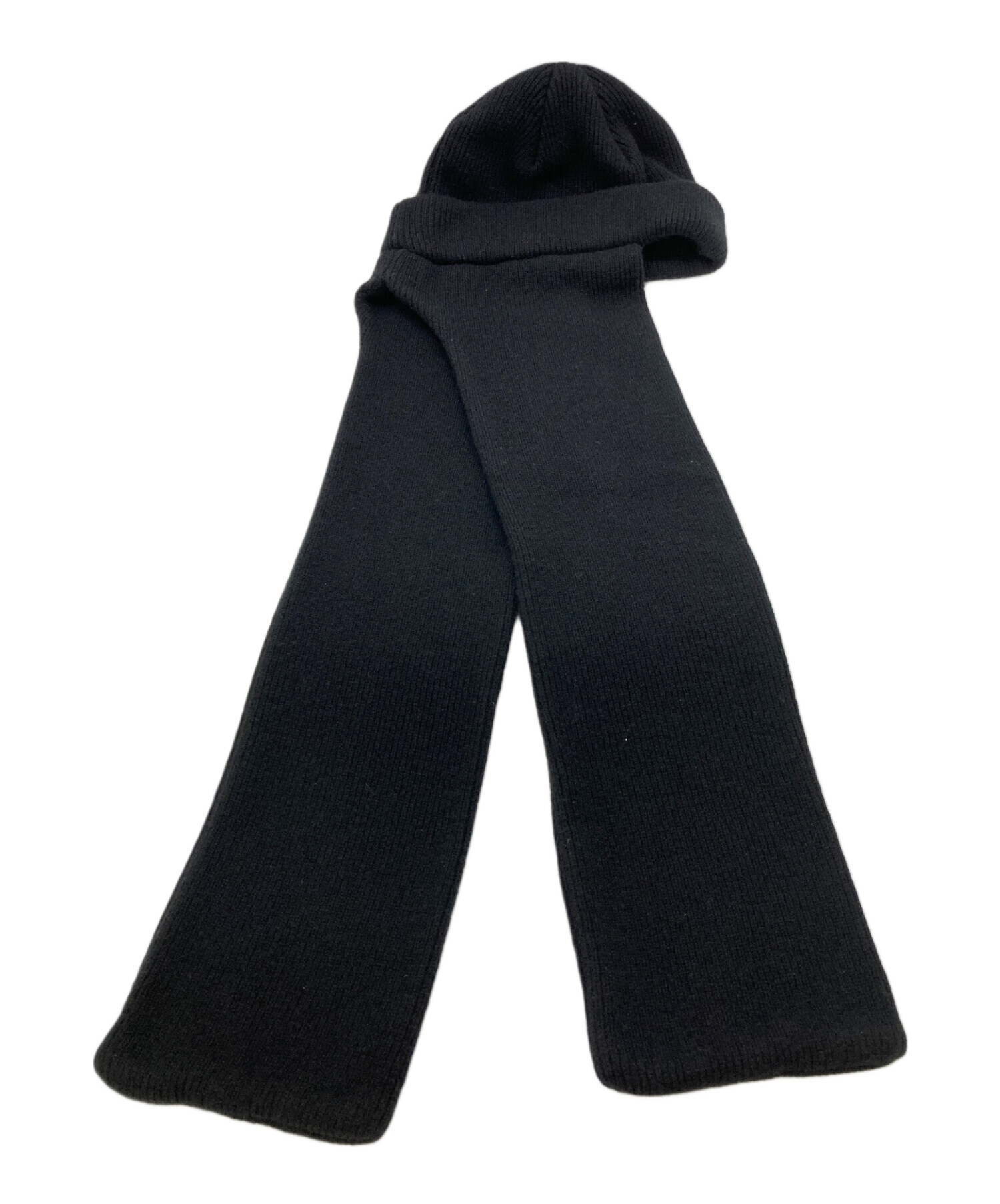 中古・古着通販】CLANE (クラネ) MUFFLER KNIT CAP ブラック サイズ:F