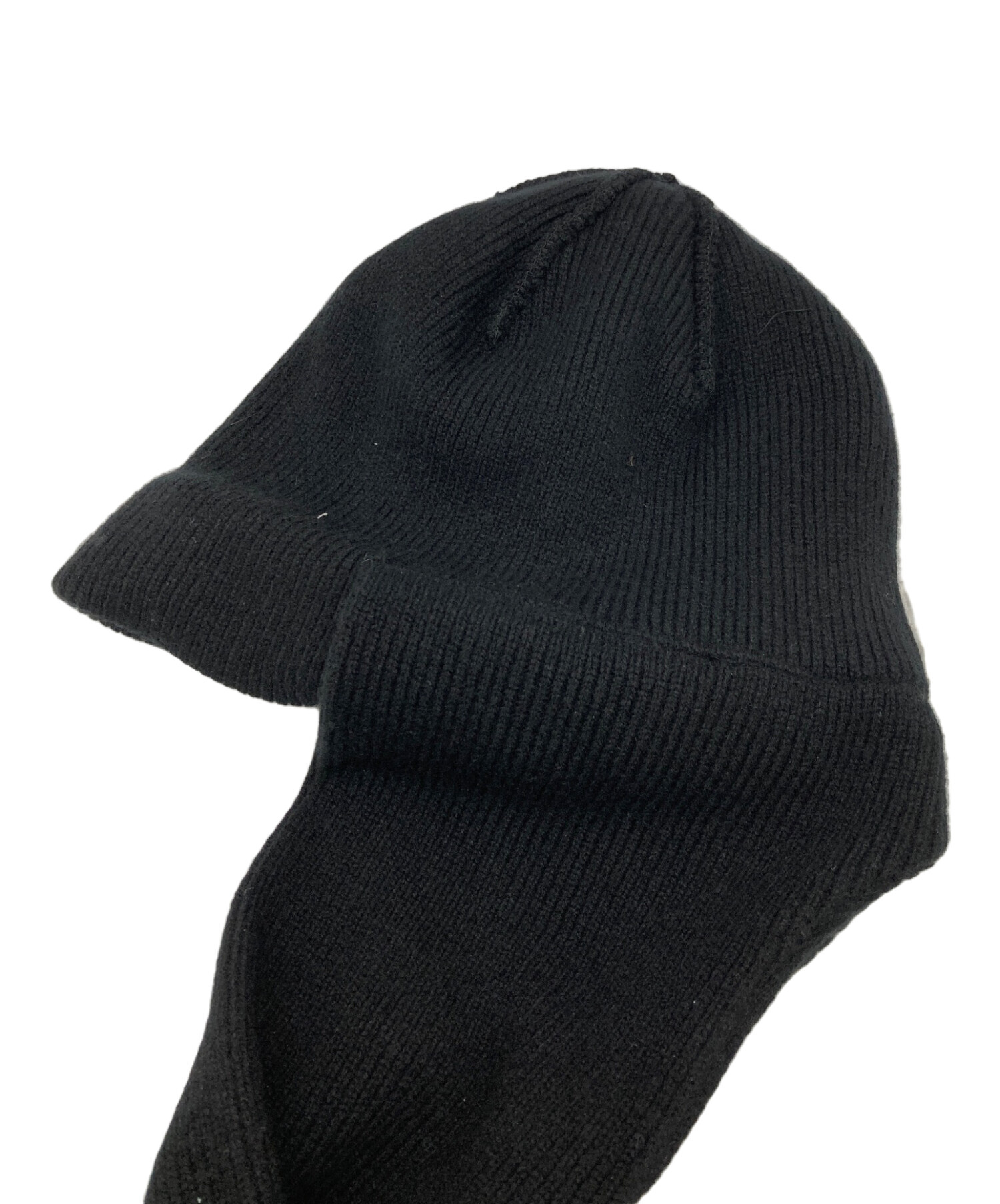 CLANE MUFFLER KNIT CAP ŸL 完売品 中古・古着通販】CLANE (クラネ) MUFFLER KNIT CAP ブラック サイズ:F