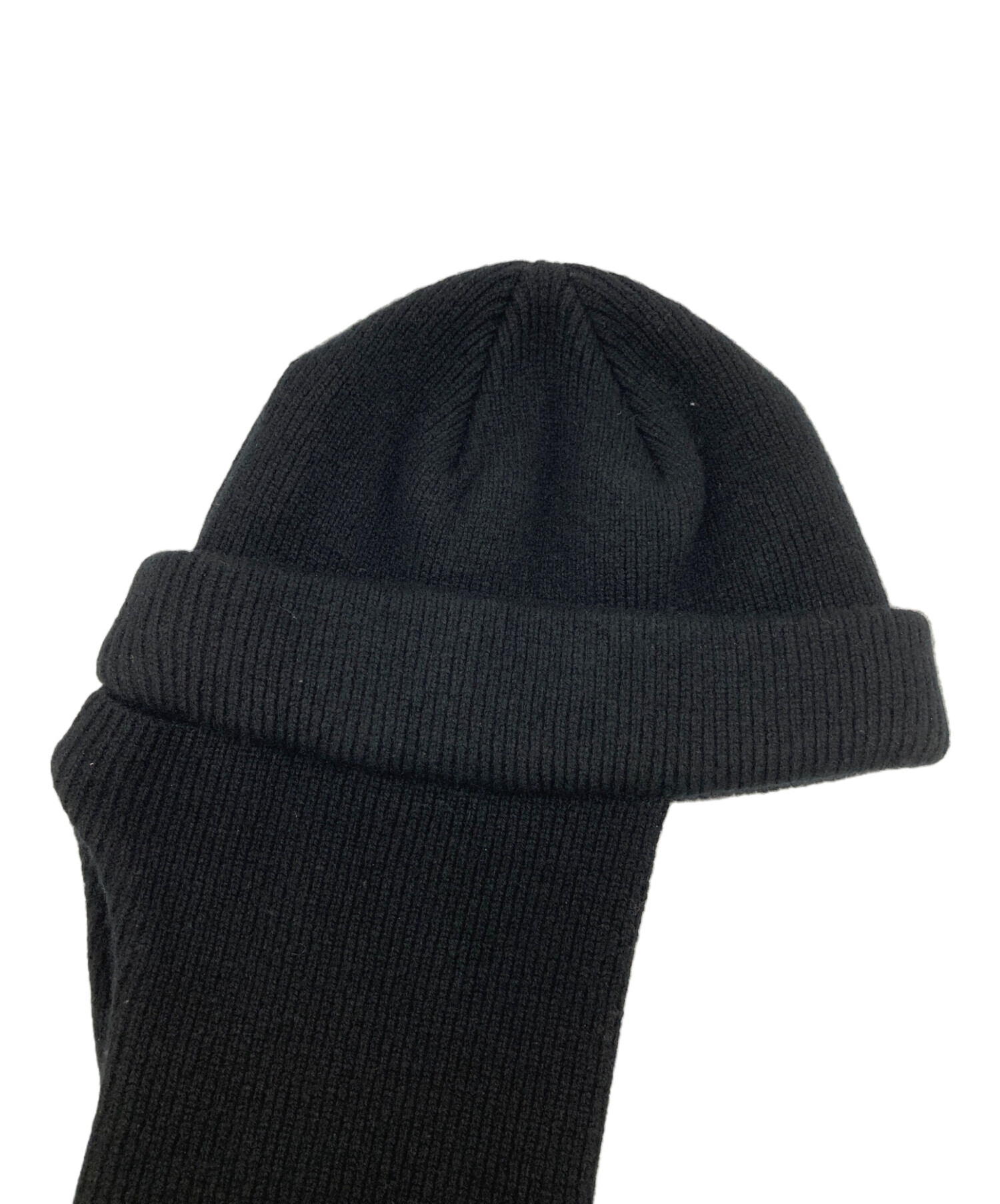 中古・古着通販】CLANE (クラネ) MUFFLER KNIT CAP ブラック サイズ:F