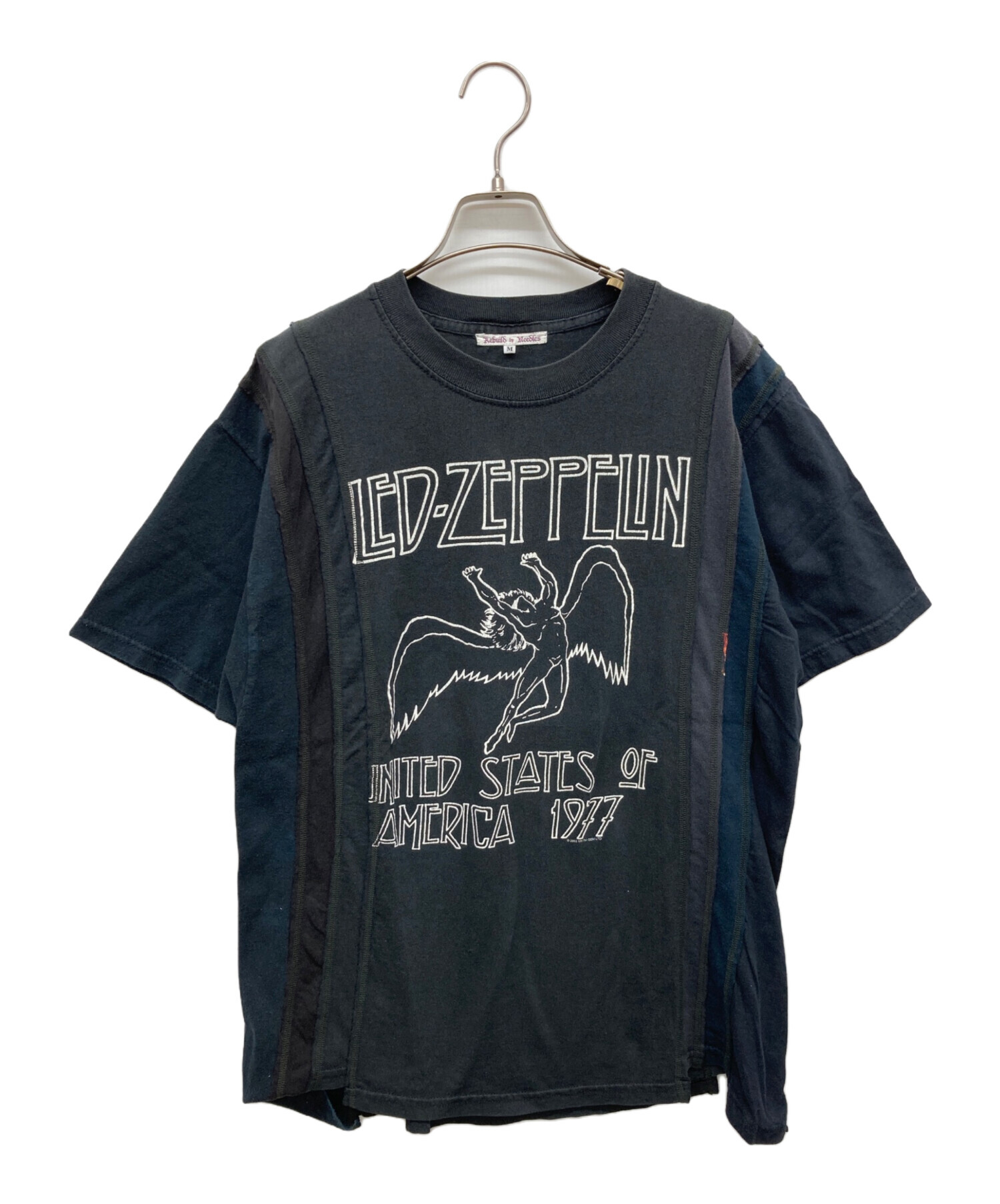 Rebuild by Needles Tシャツ ブラック 7cut バンドT by Rebuild 