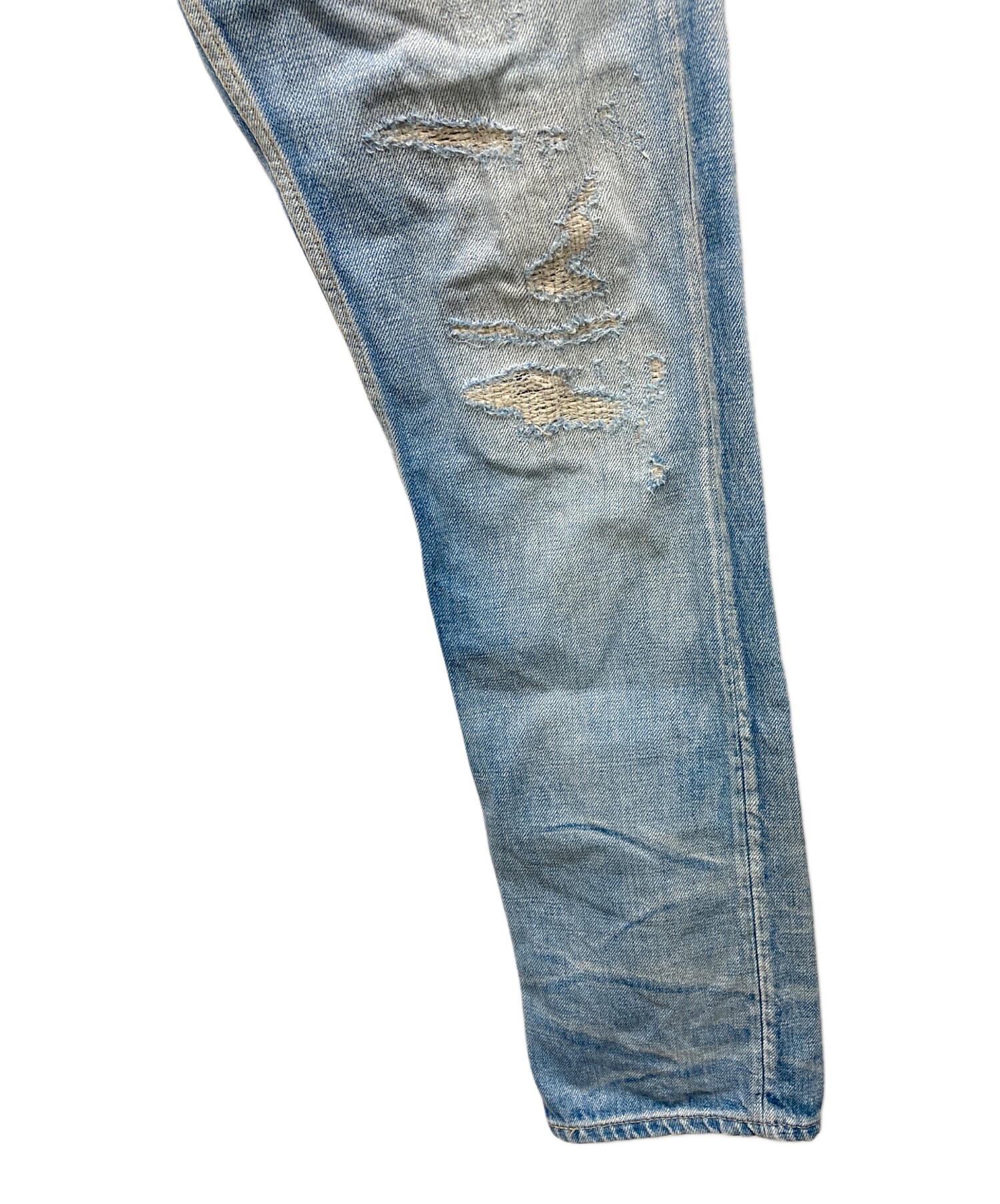 中古・古着通販】Denham (デンハム) ダメージデニムパンツ インディゴ