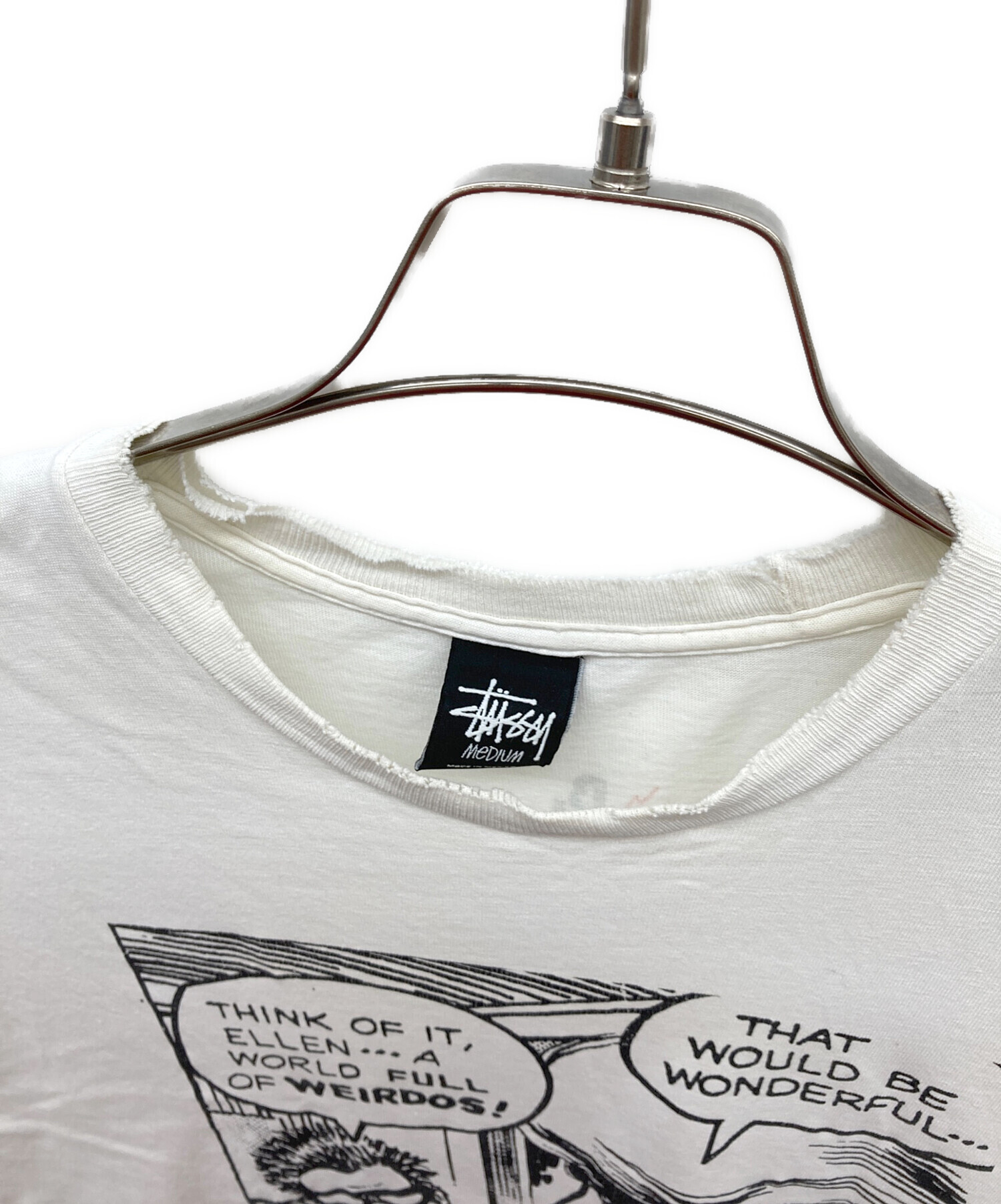 中古・古着通販】stussy (ステューシー) アメコミ風Tシャツ ホワイト