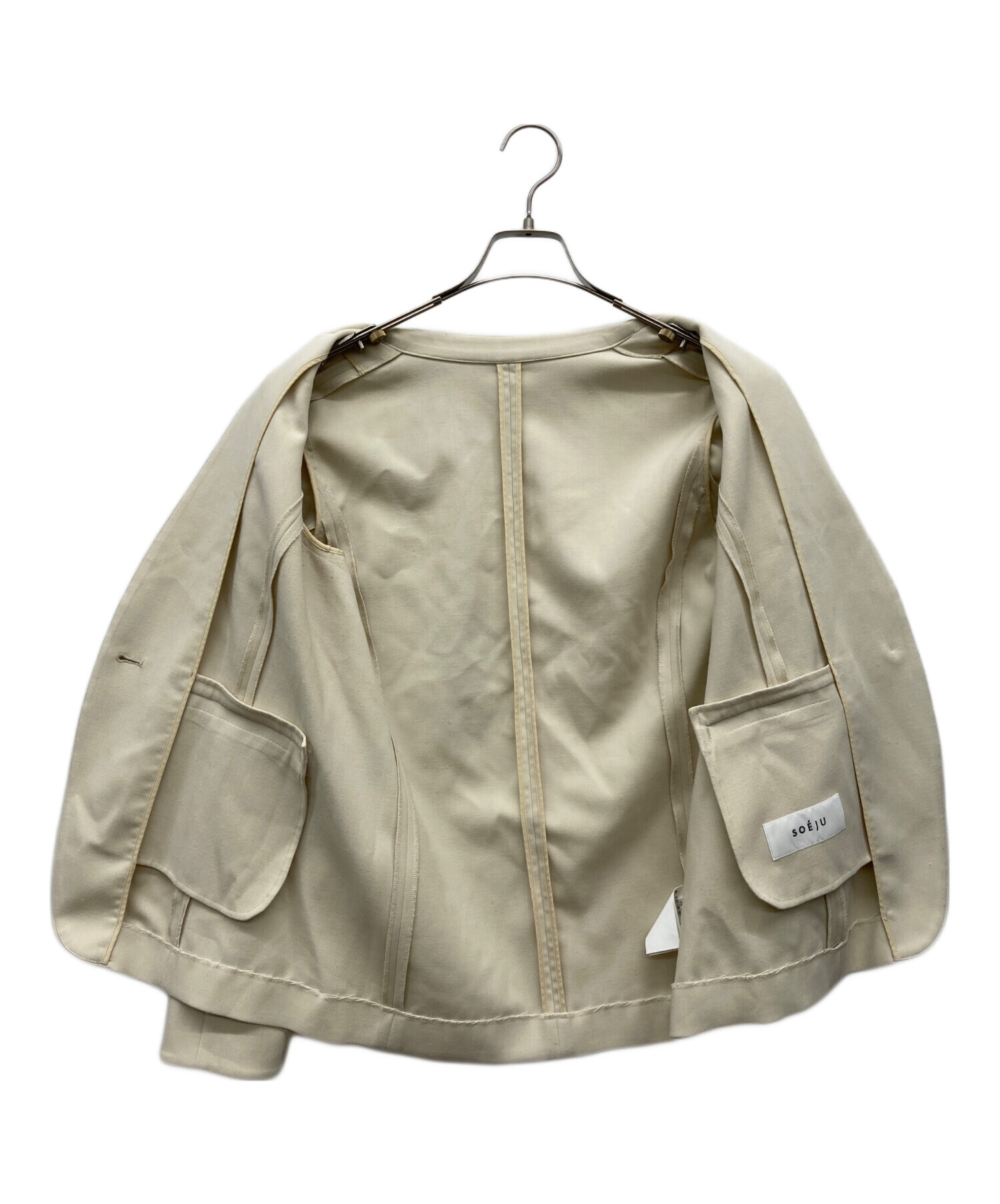中古・古着通販】SOEJU (ソージュ) ウールライクノーカラージャケット