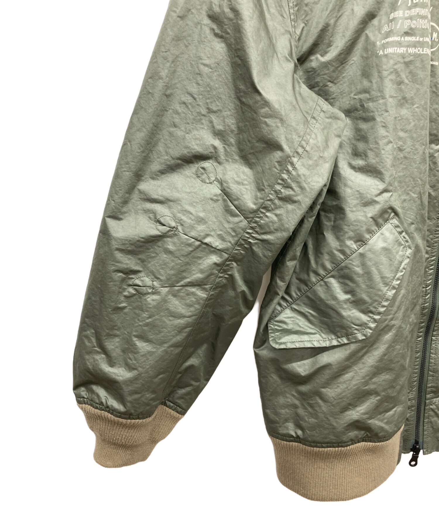 デンハム　DENHAM 中綿MA-1　カーキ DENHAM デンハム MA-1 ブルゾン ボンバージャケット オーバーサイズ