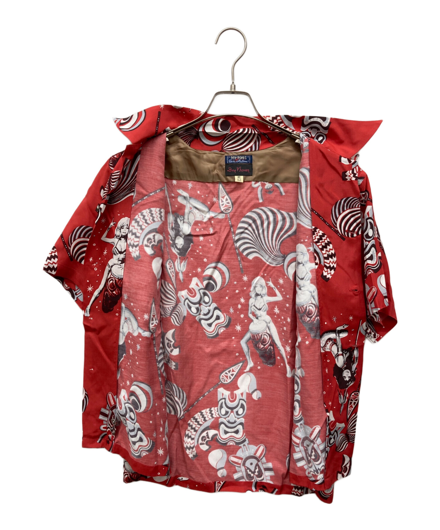 Dry Bones レーヨンシャツ　希少品　レア　サイズ40 レッド 中古・古着通販】Dry bones (ドライボーンズ) レーヨンシャツ レッド