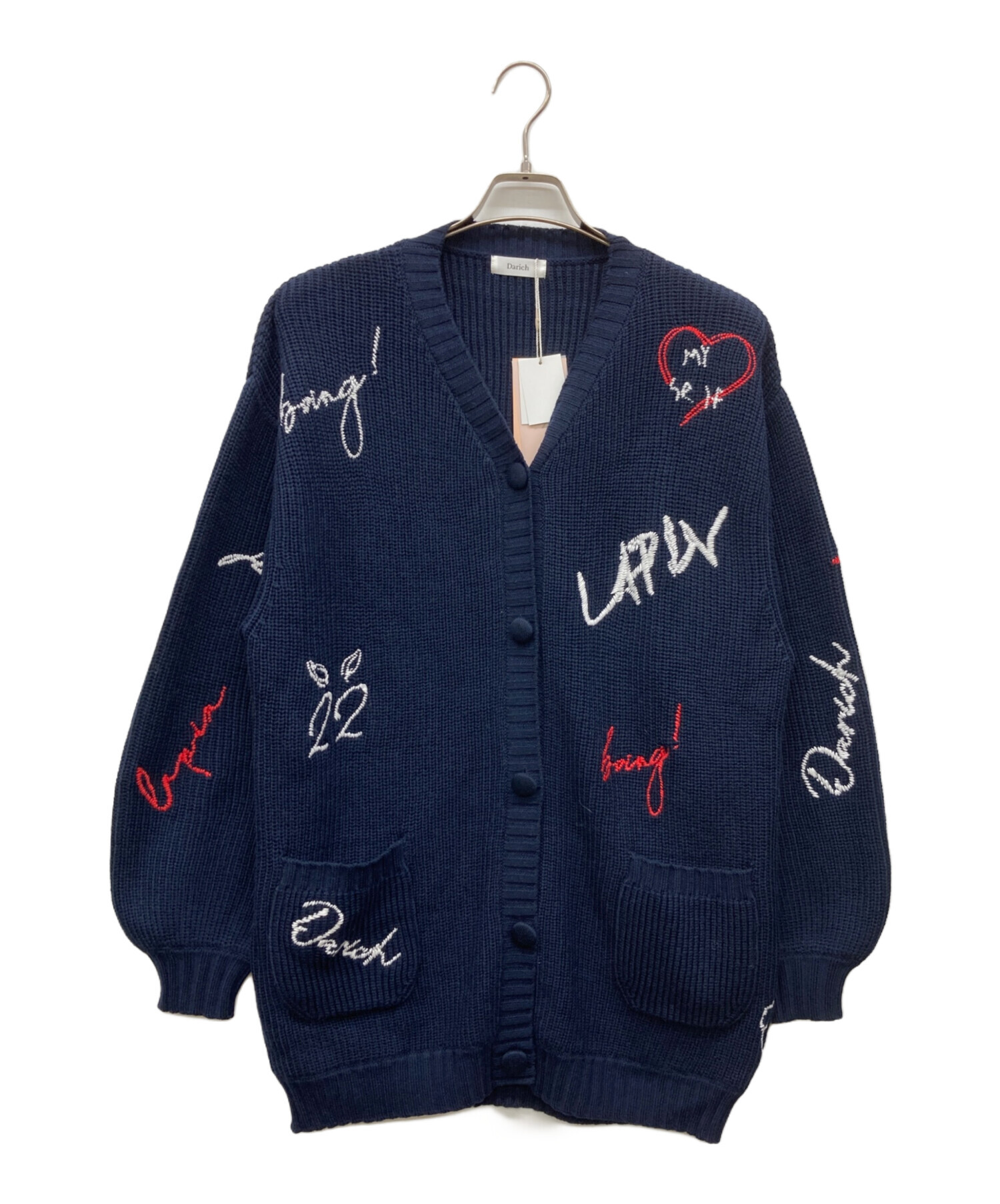 新品タグ付 ダーリッチ UVカットエンブレムニットカーディガン ネイビー UVカットエンブレムニットカーディガン – Darich (ダーリッチ)