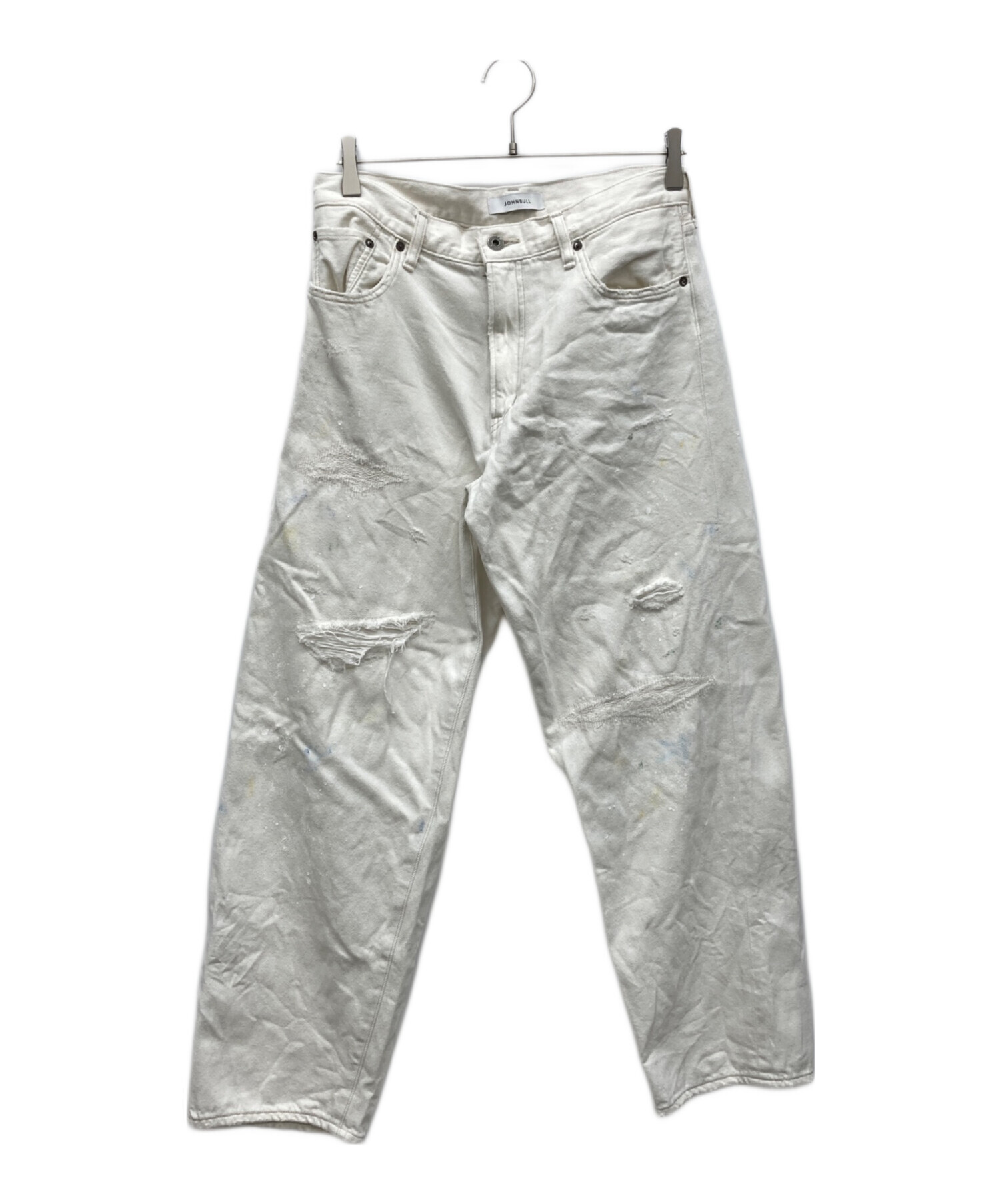 美品Johnbull ホワイト ダメージデニムパンツ 中古・古着通販】JOHNBULL (ジョンブル) ペンキ加工ダメージデニム