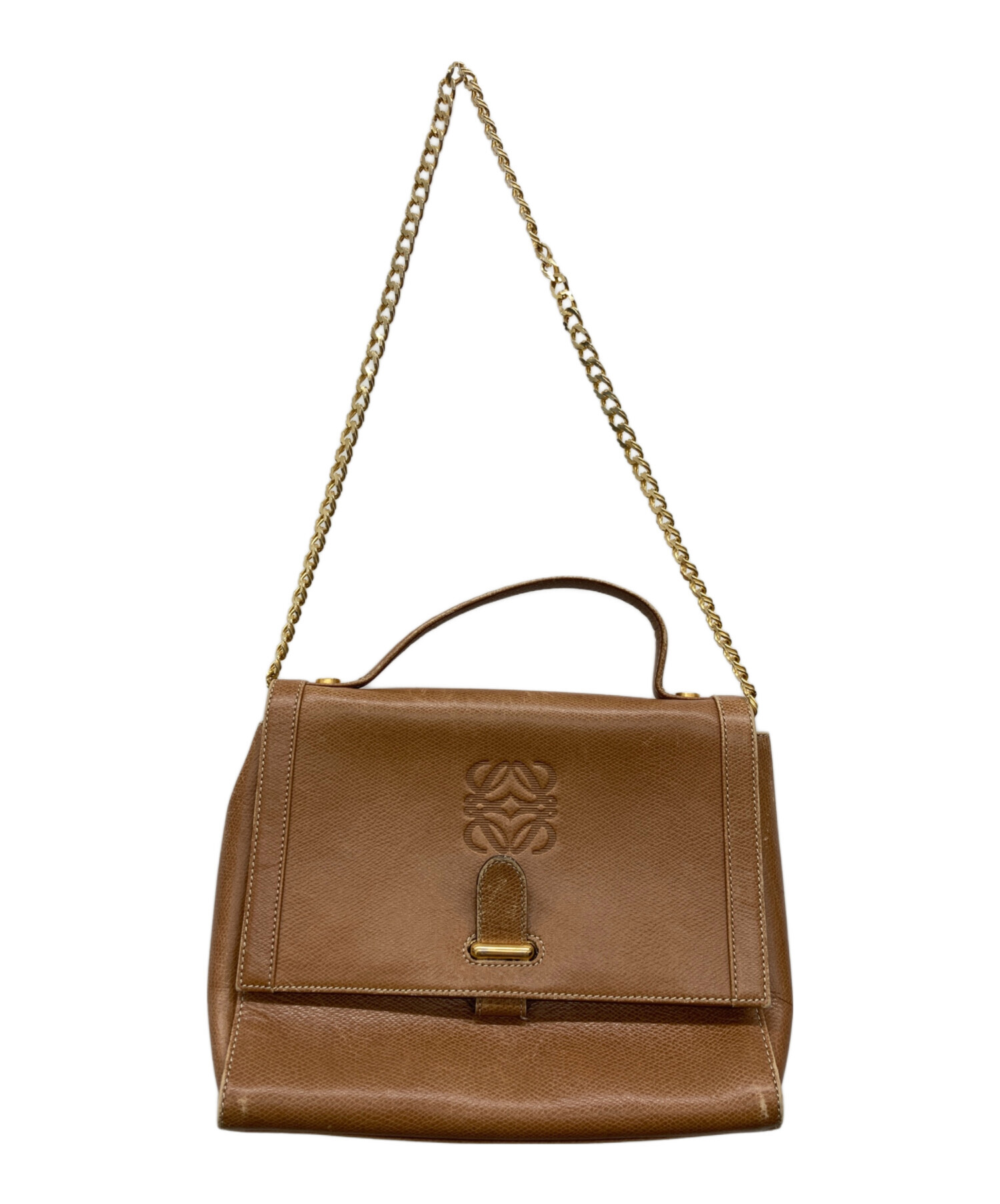 中古・古着通販】LOEWE (ロエベ) チェーンショルダーバッグ ブラウン