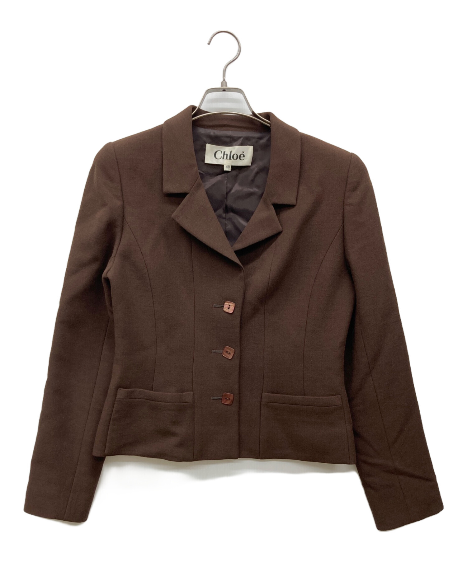中古・古着通販】Chloe (クロエ) 3Bジャケット ブラウン サイズ:40 