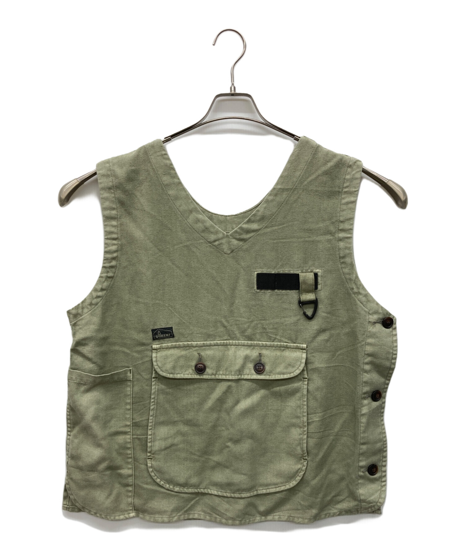 中古・古着通販】GO HEMP (ゴーヘンプ) BOTH SIDES VEST カーキ サイズ 