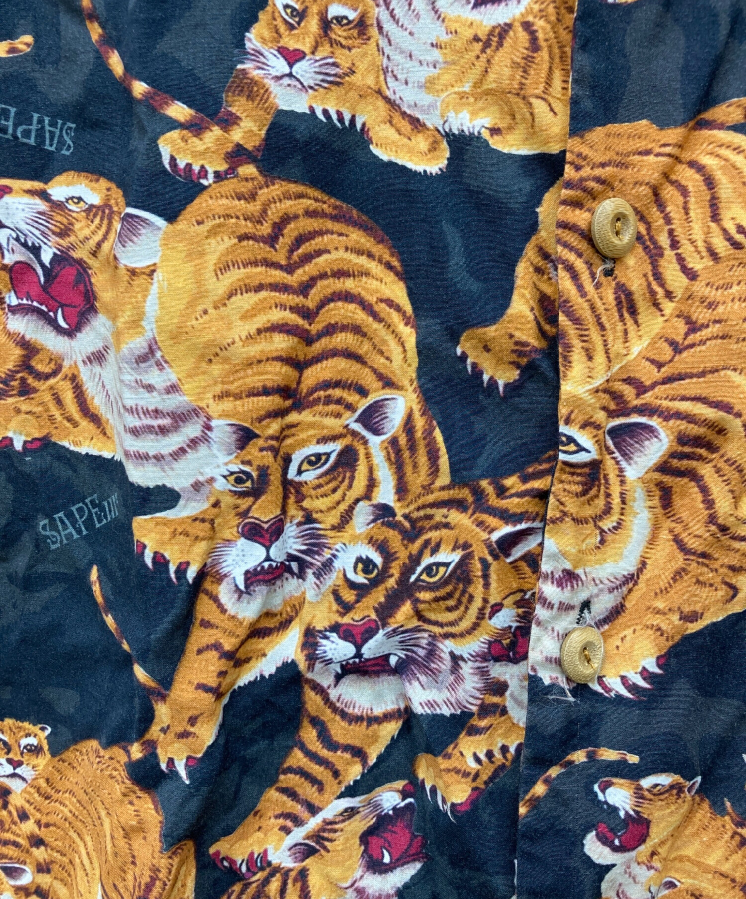 中古・古着通販】SAPEur (サプール) 百虎アロハシャツ ブラック サイズ