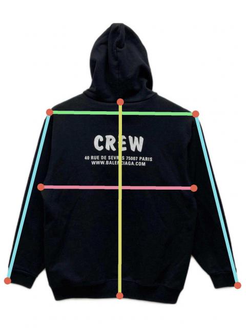 BALENCIAGA CREW ロゴ パーカー ブラック 中古・古着通販】BALENCIAGA (バレンシアガ) CREWロゴプリント プル