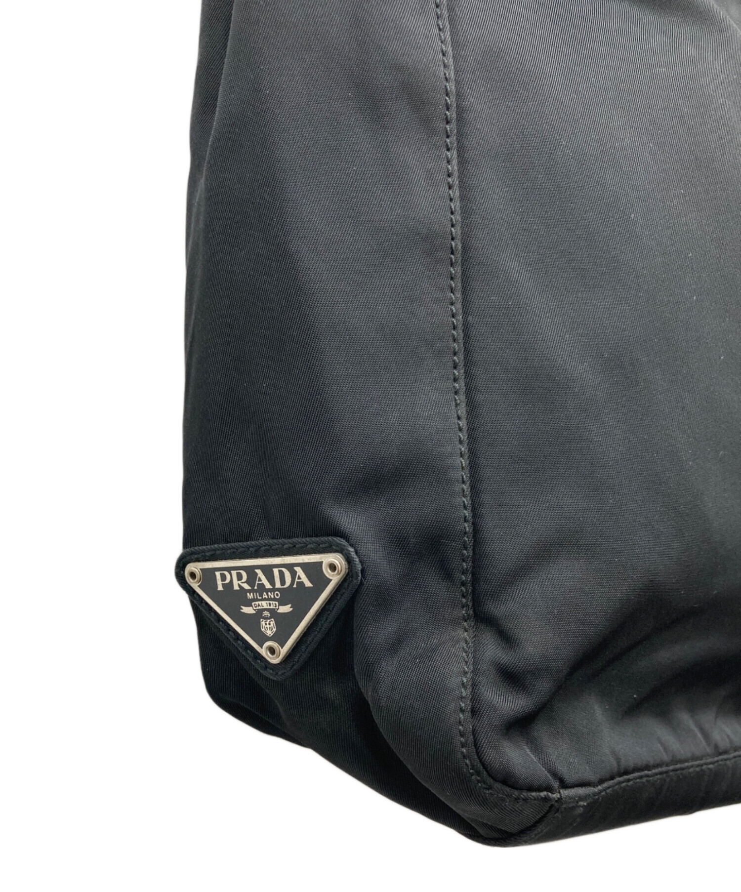中古・古着通販】PRADA (プラダ) ナイロンロゴプレートトートバッグ