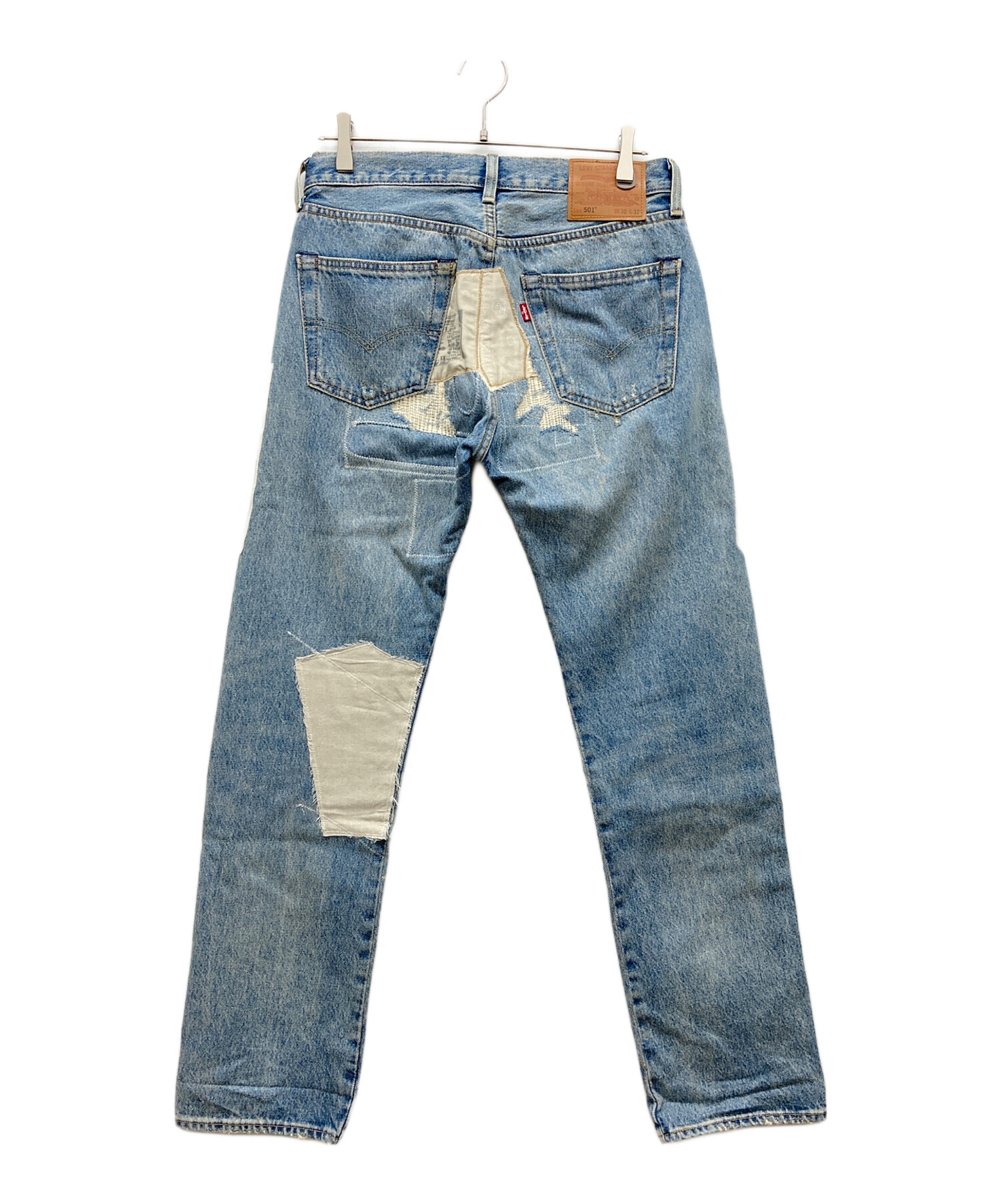 リーバイスプレミアム パッチワーク デニムパンツ W30 ×L32 ライトブルー 中古・古着通販】LEVI'S (リーバイス) パッチワーク デニム
