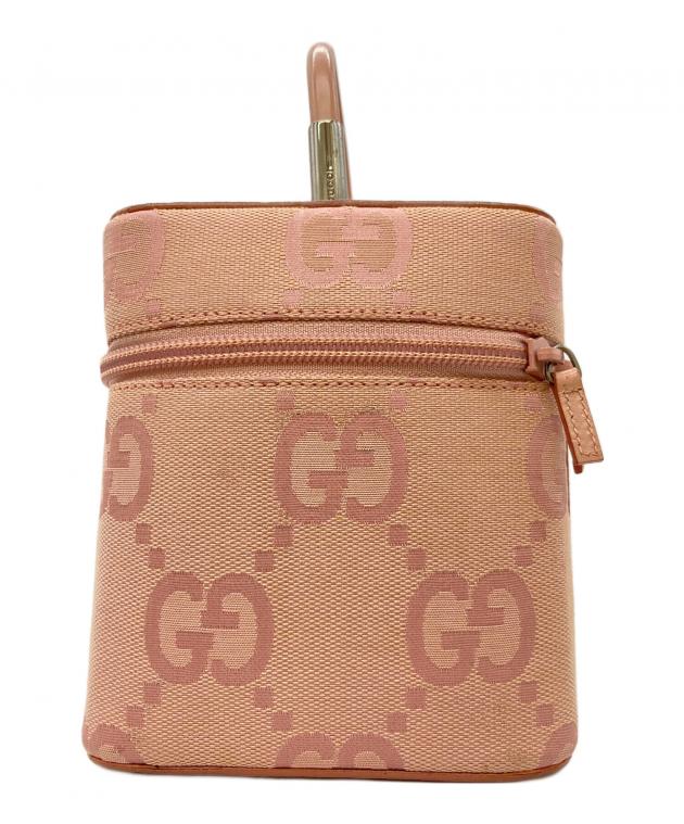 GUCCI ロゴパターン バニティ ハンドバッグ　モノグラム 中古・古着通販】GUCCI (グッチ) バニティバッグ ピンク｜ブランド