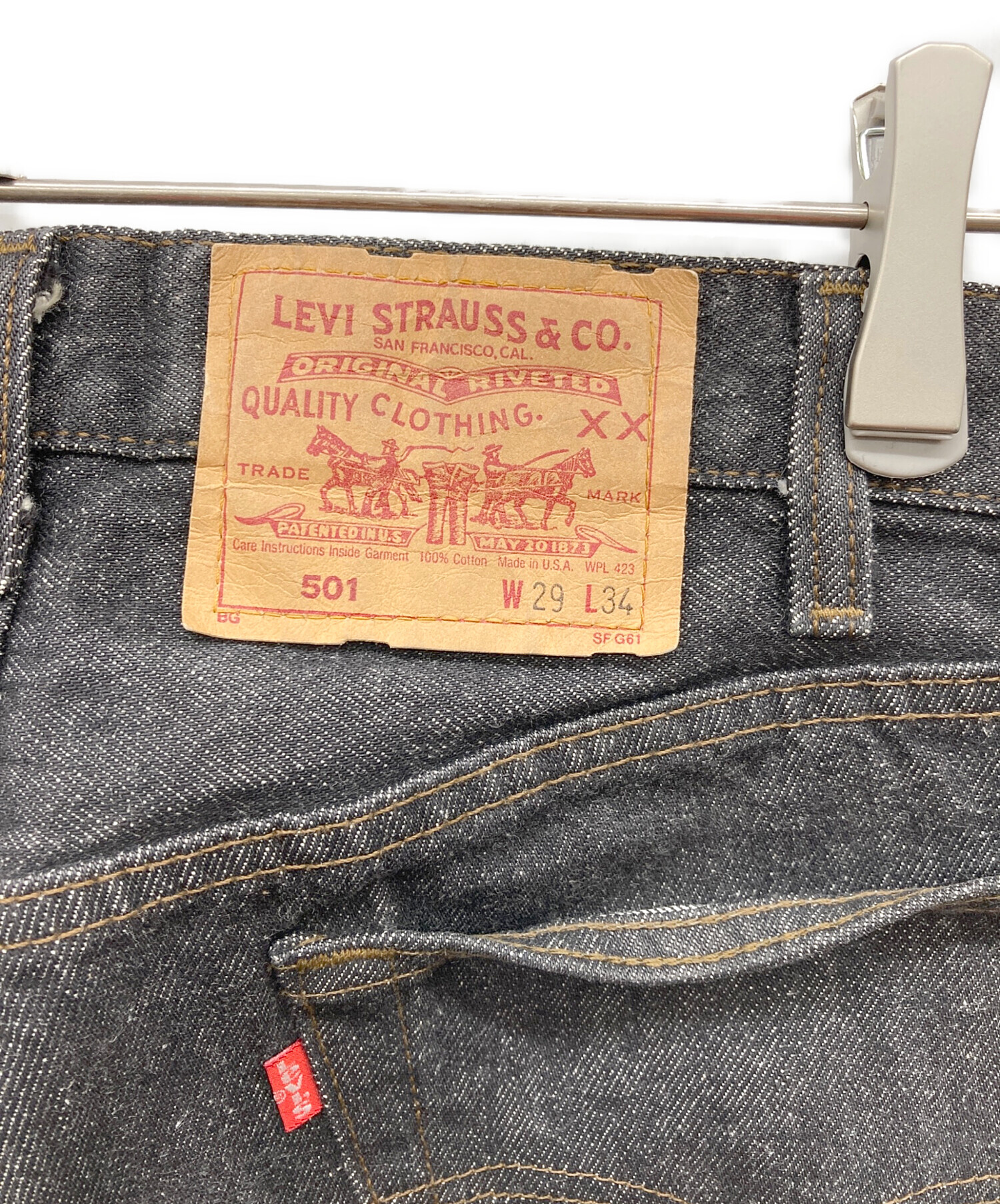 中古・古着通販】LEVI'S (リーバイス) 先染めデニムパンツ ブラック