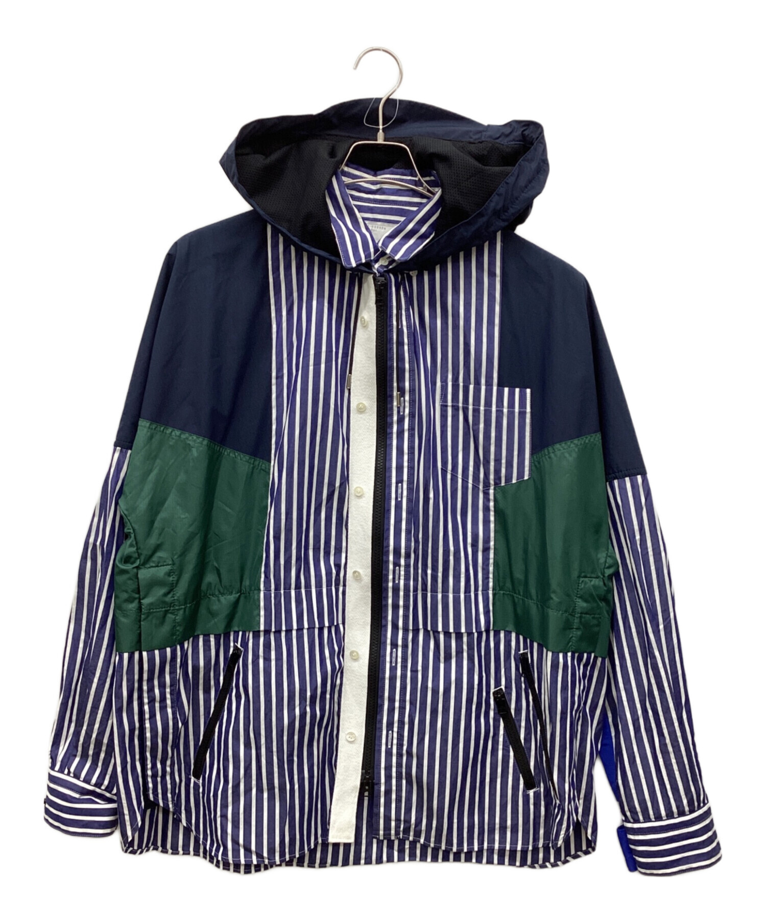 中古・古着通販】sacai (サカイ) ドッキングフーデッドストライプ