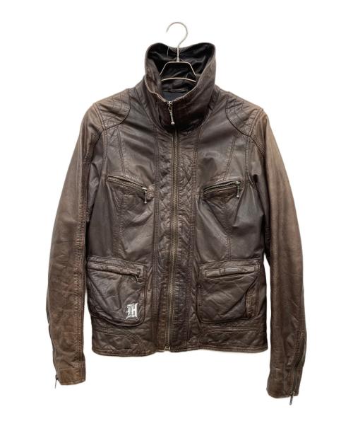 ハーレーダビッドソン レザージャケット ダークブラウン　Mサイズ　古着 中古・古着通販】HARLEY-DAVIDSON (ハーレーダビッドソン) レザー