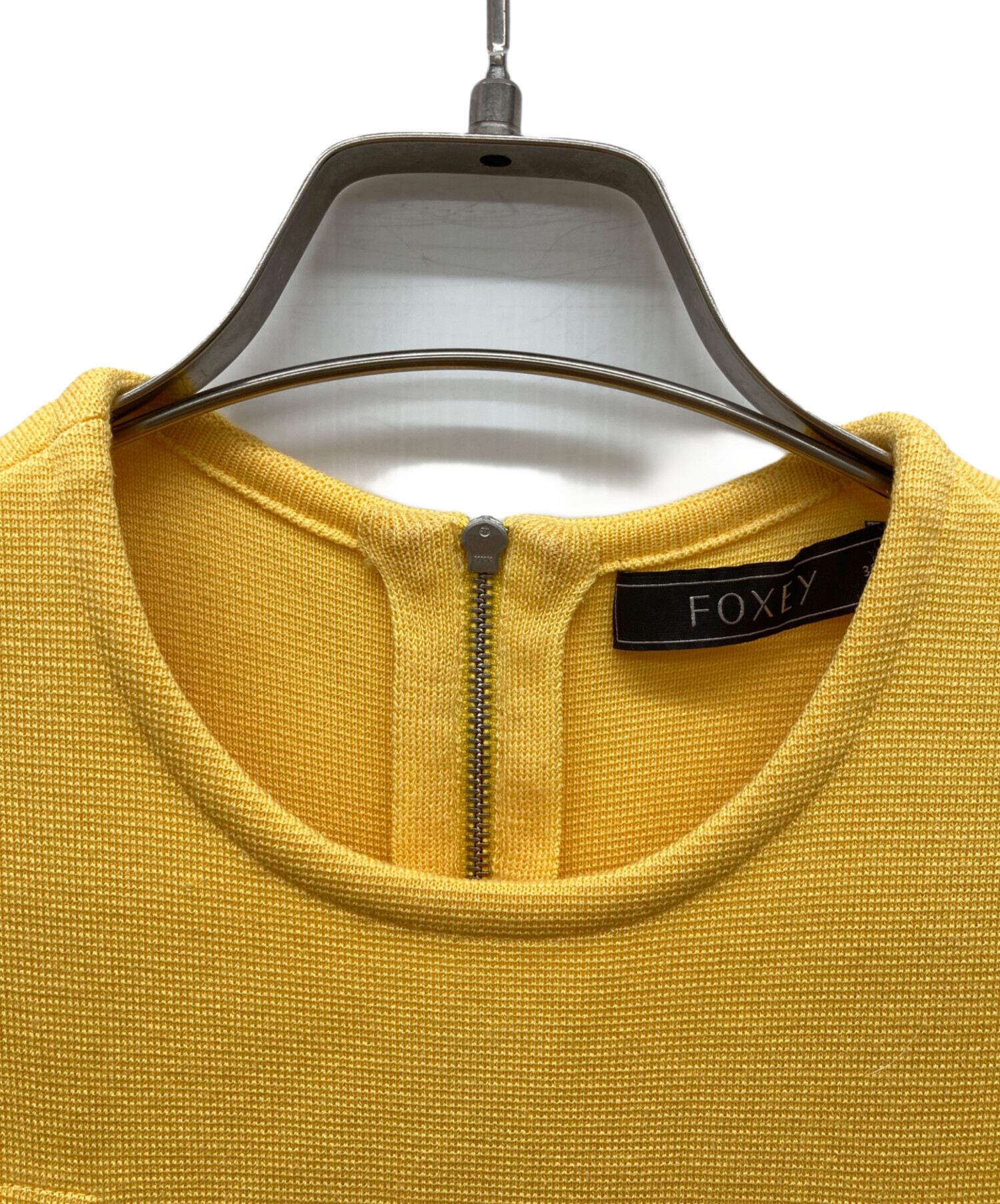 中古・古着通販】FOXEY (フォクシー) ノースリーブワンピース イエロー