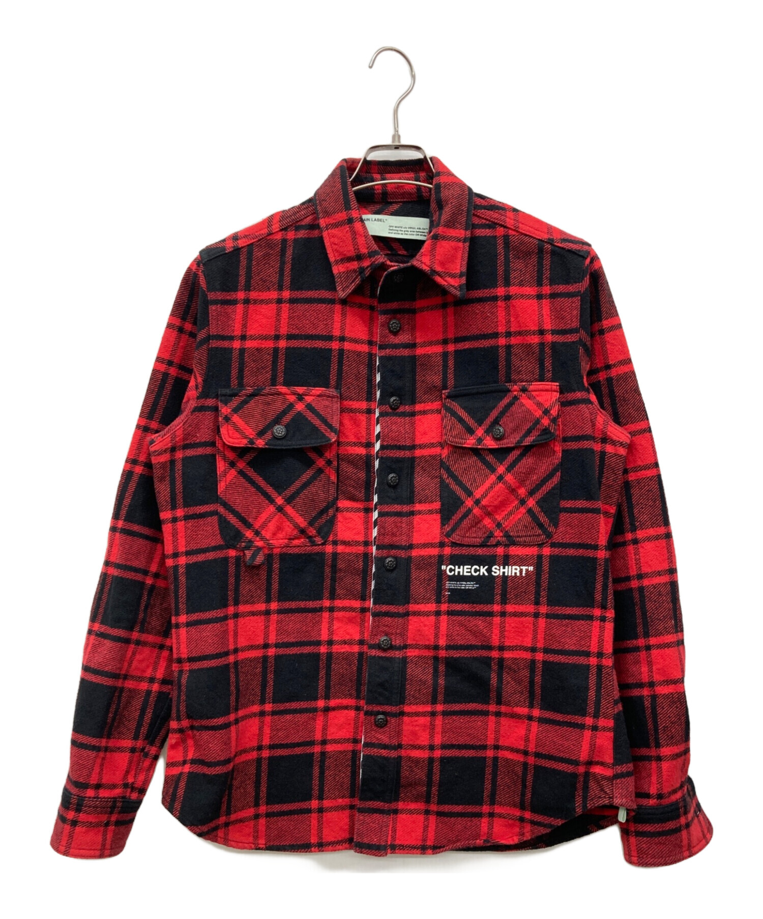 中古・古着通販】OFFWHITE (オフホワイト) チェックネルシャツ レッド