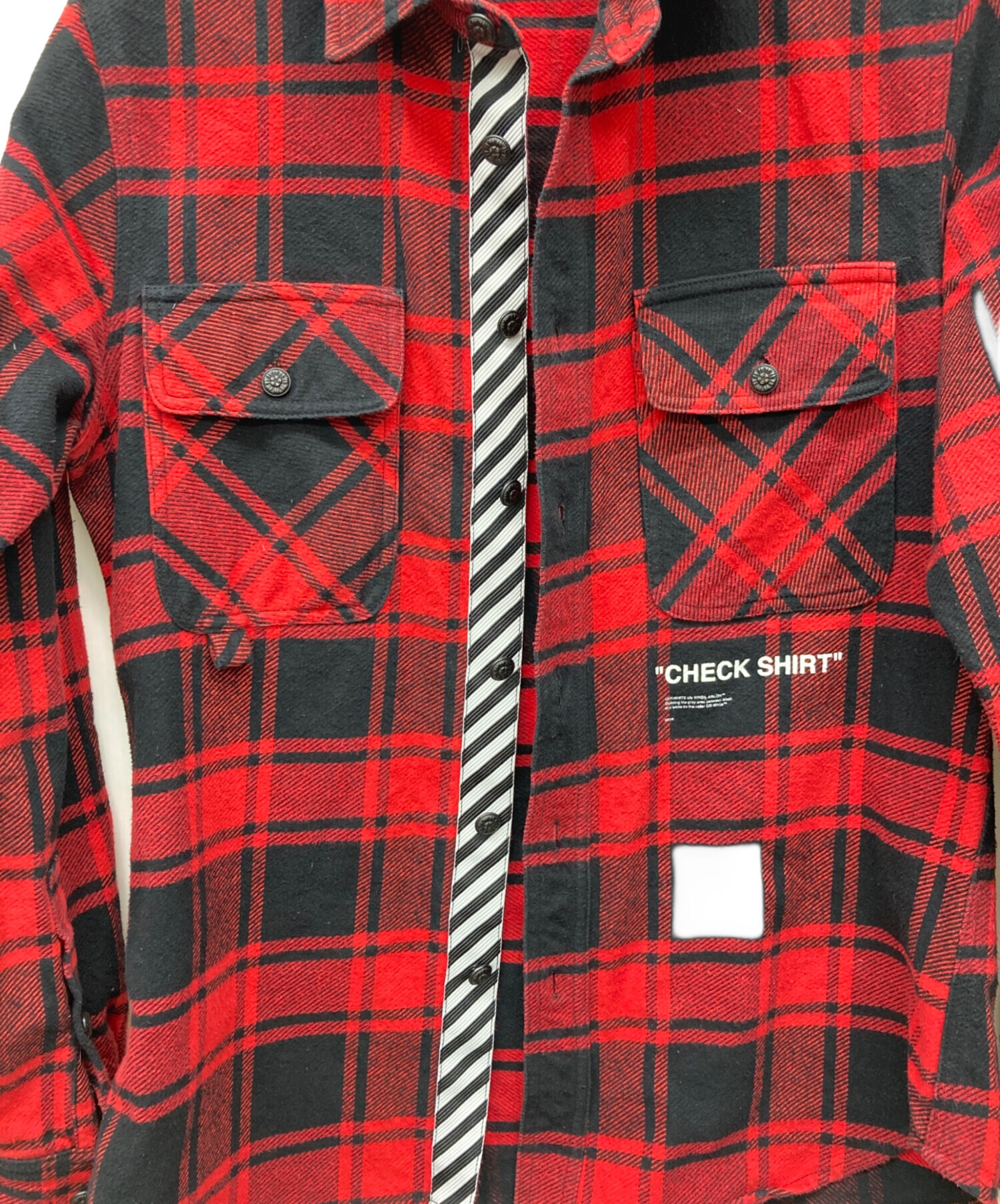 中古・古着通販】OFFWHITE (オフホワイト) チェックネルシャツ レッド