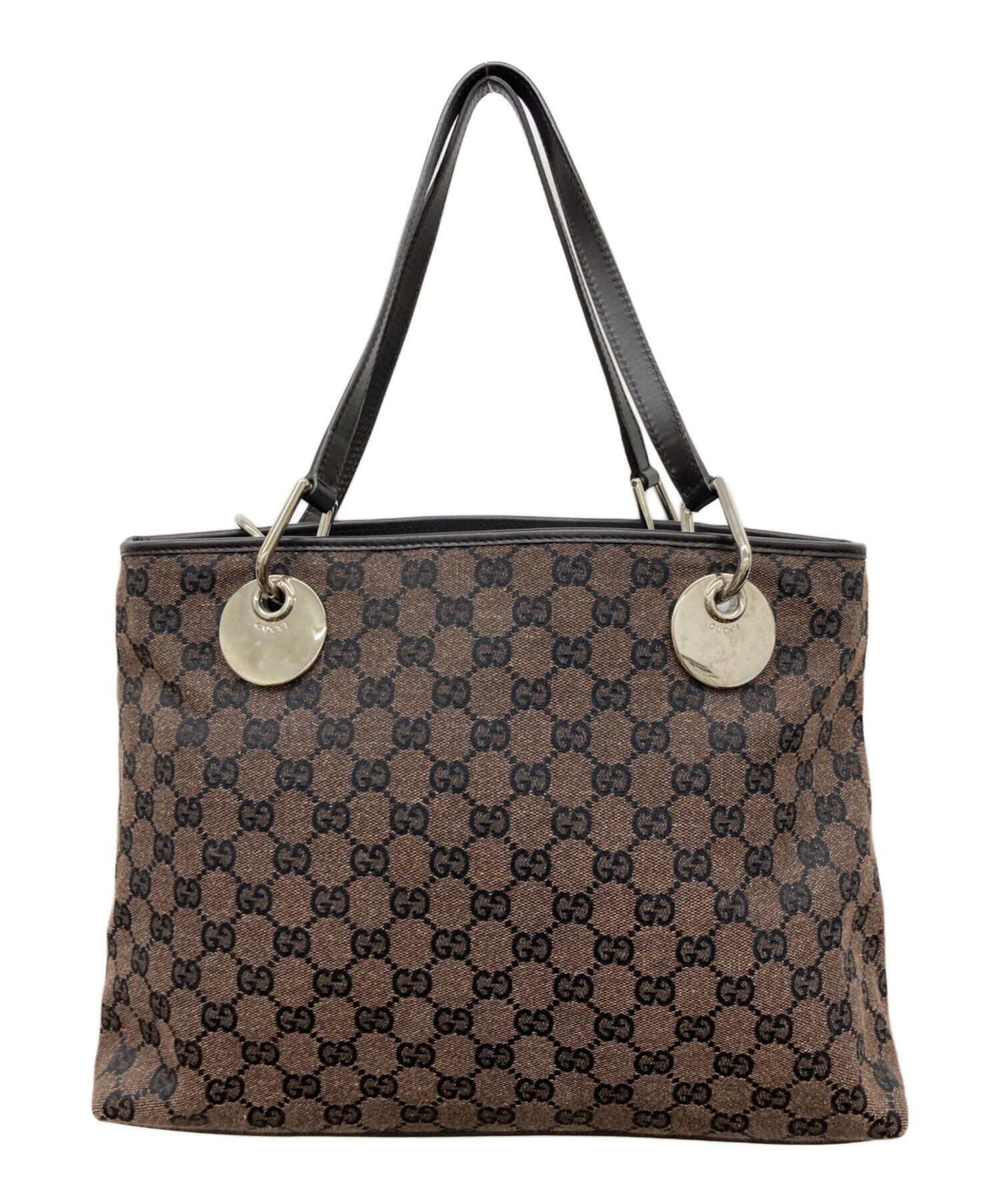 中古・古着通販】GUCCI (グッチ) GGキャンバストートバッグ ブラウン 