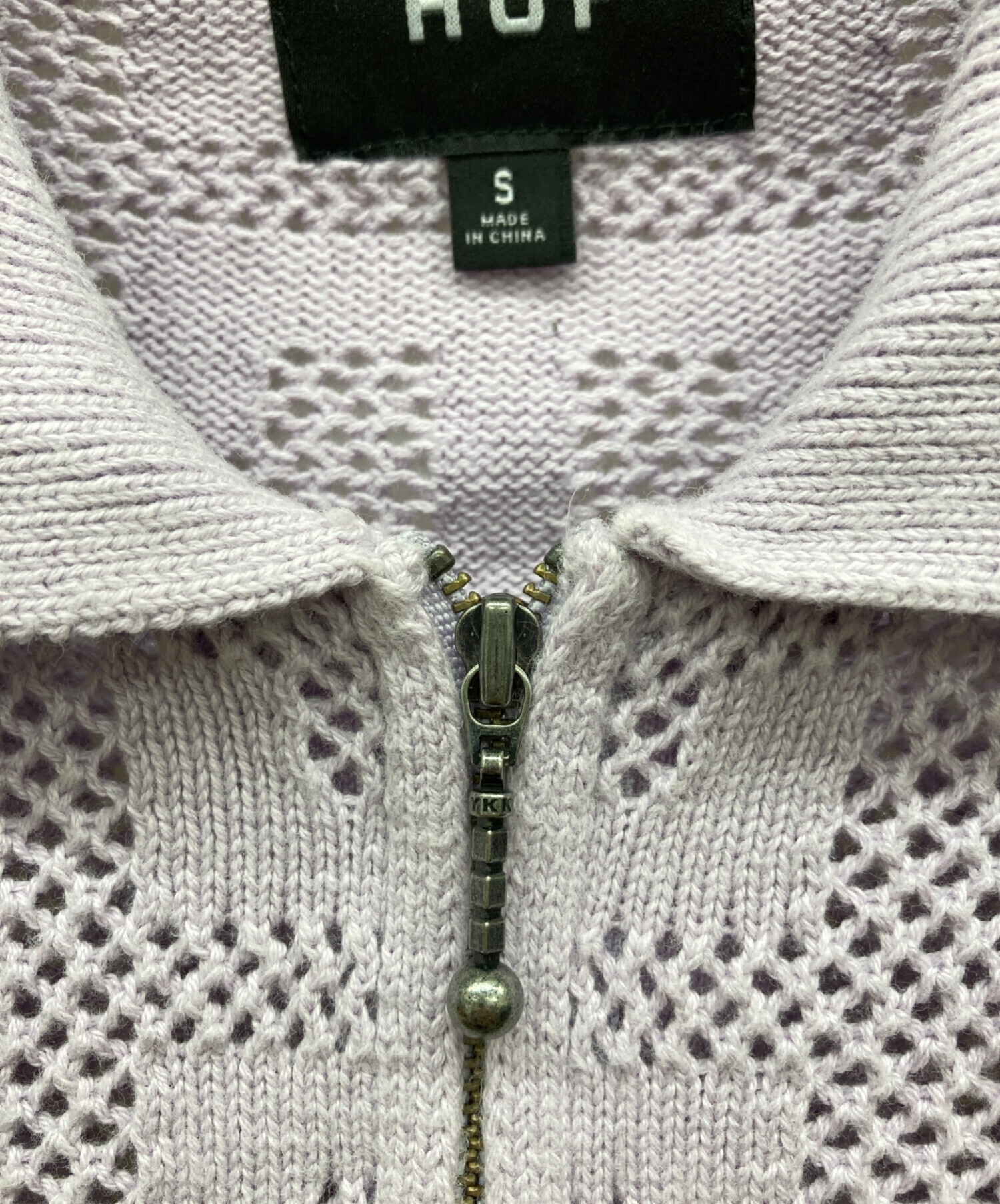 中古・古着通販】HUF (ハフ) MONOGRAM JACQUARD ZIP SWEATER パープル