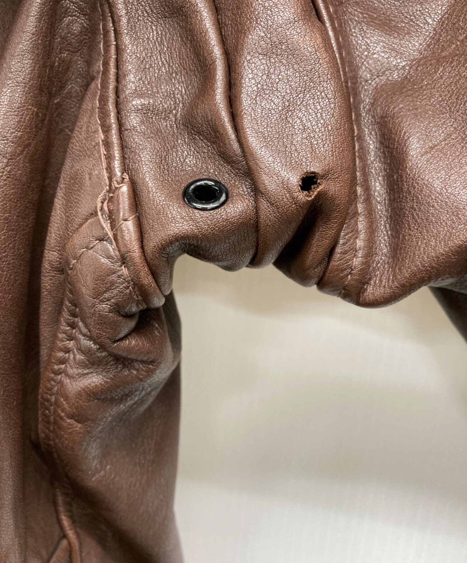 【稀少】ショット フライトジャケット ボンバージャケット レザー ブラウン 42 稀少】ショット フライトジャケット ボンバージャケット レザー