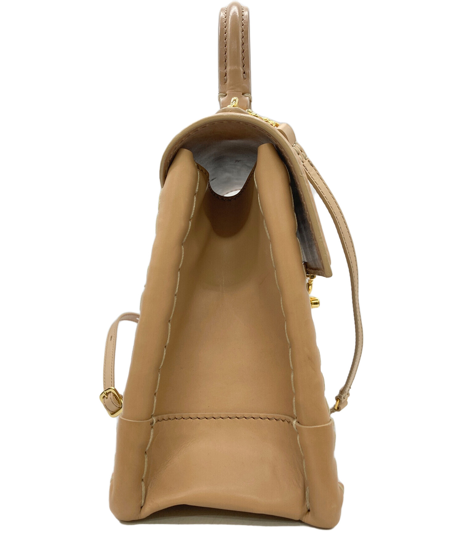 中古・古着通販】ebagos (エバゴス) かっちりバッグミニ ベージュ 