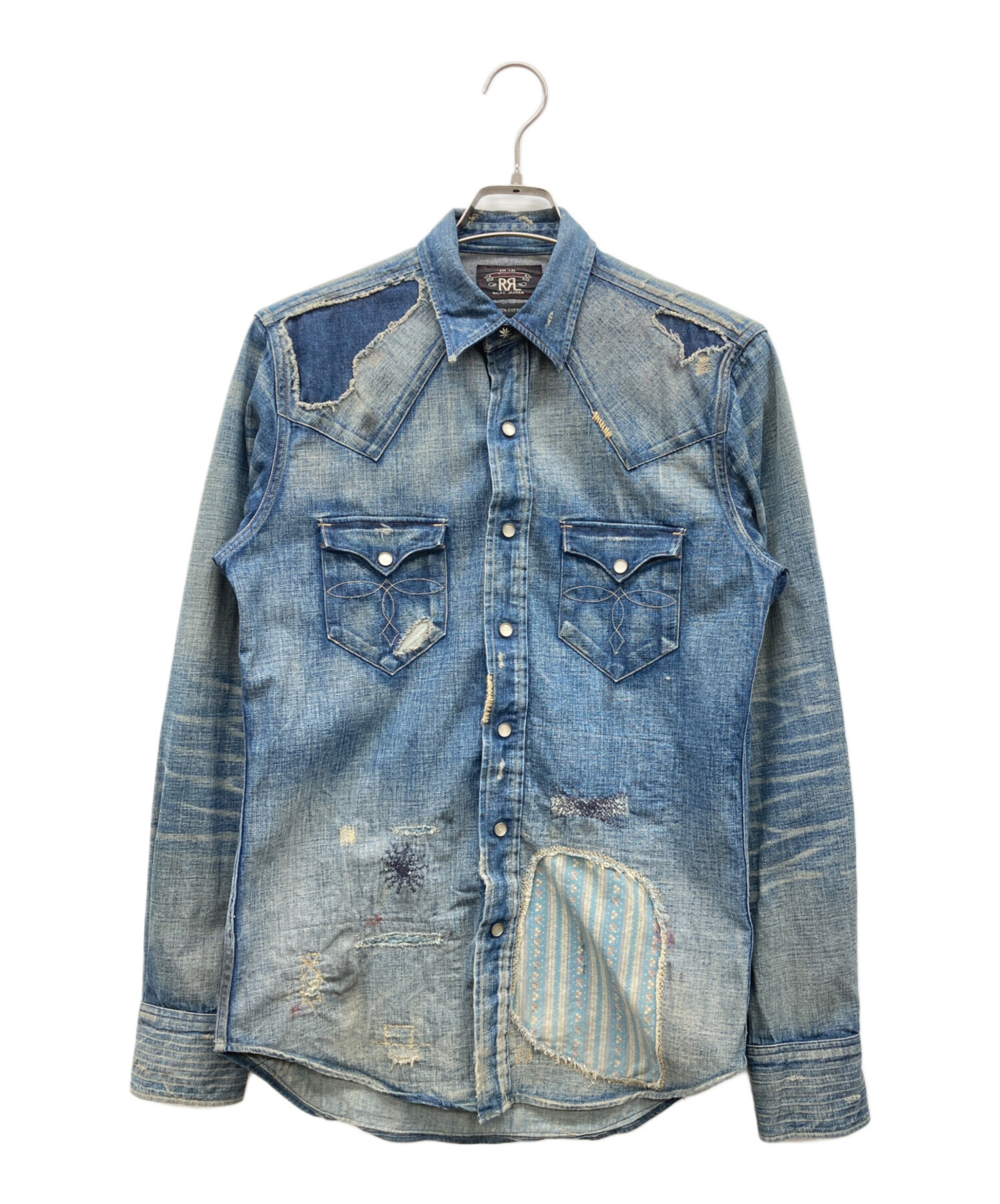 中古・古着通販】RRL (ダブルアールエル) デニムウエスタンシャツ