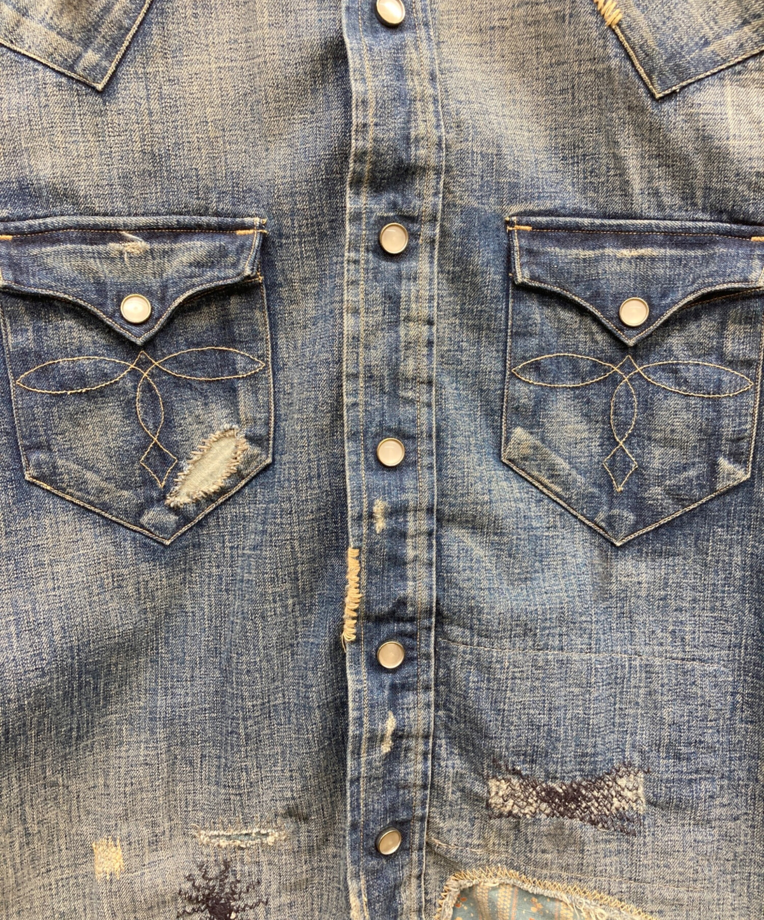中古・古着通販】RRL (ダブルアールエル) デニムウエスタンシャツ