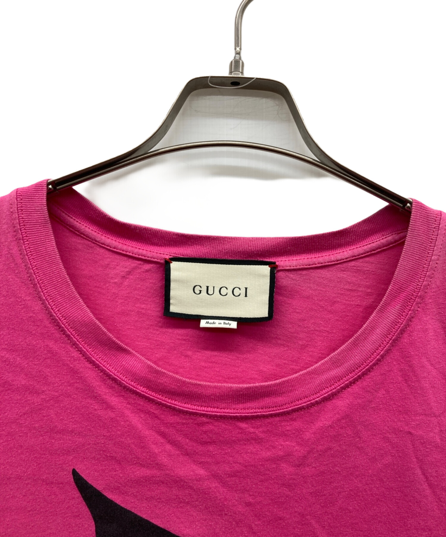 中古・古着通販】GUCCI (グッチ) プリントTシャツ ピンク サイズ:S 