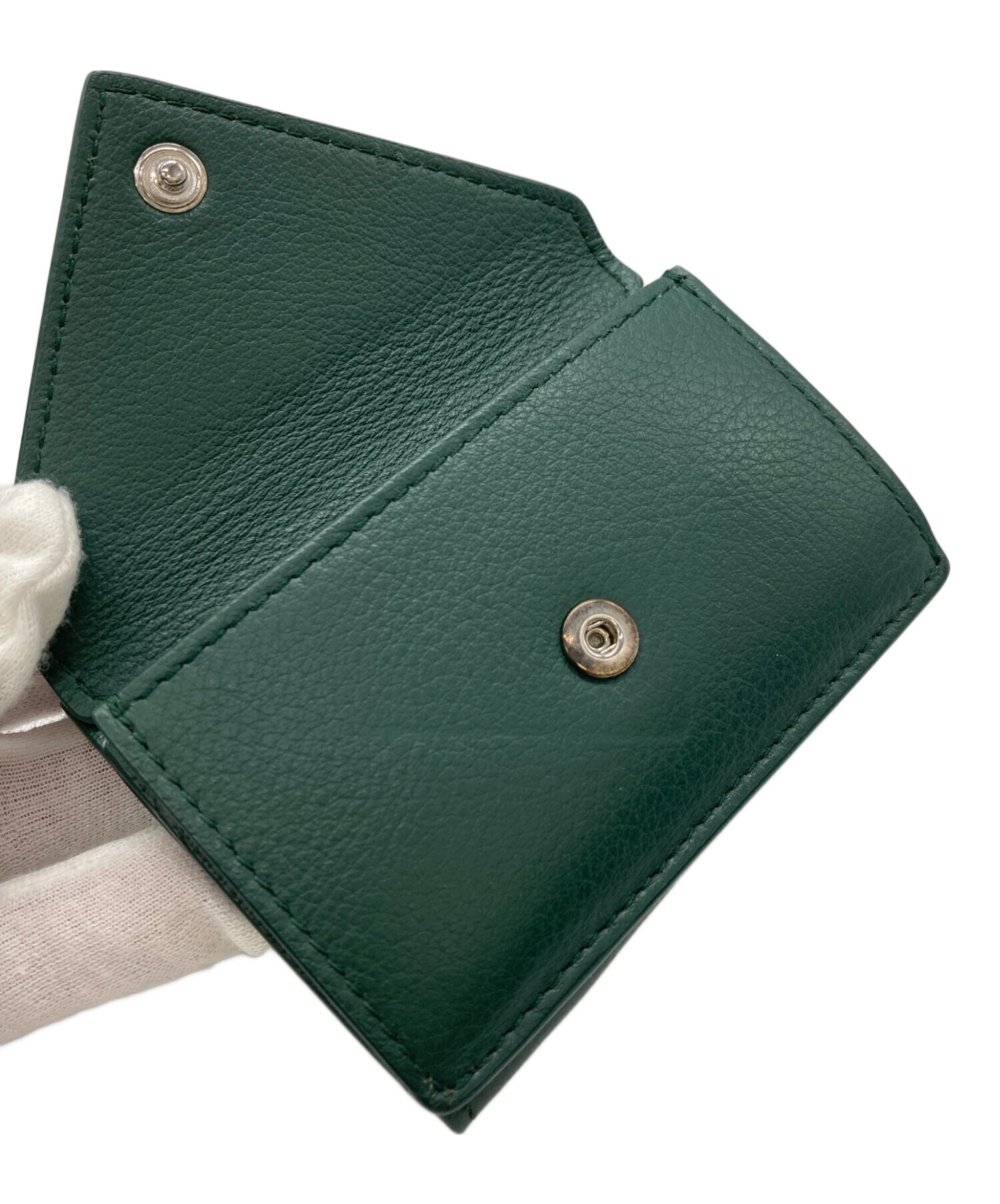 バレンシアガ　ペーパーミニウォレット　財布　グリーン　シルバーロゴ 楽天市場】【財布】BALENCIAGA バレンシアガ ペーパー ミニ