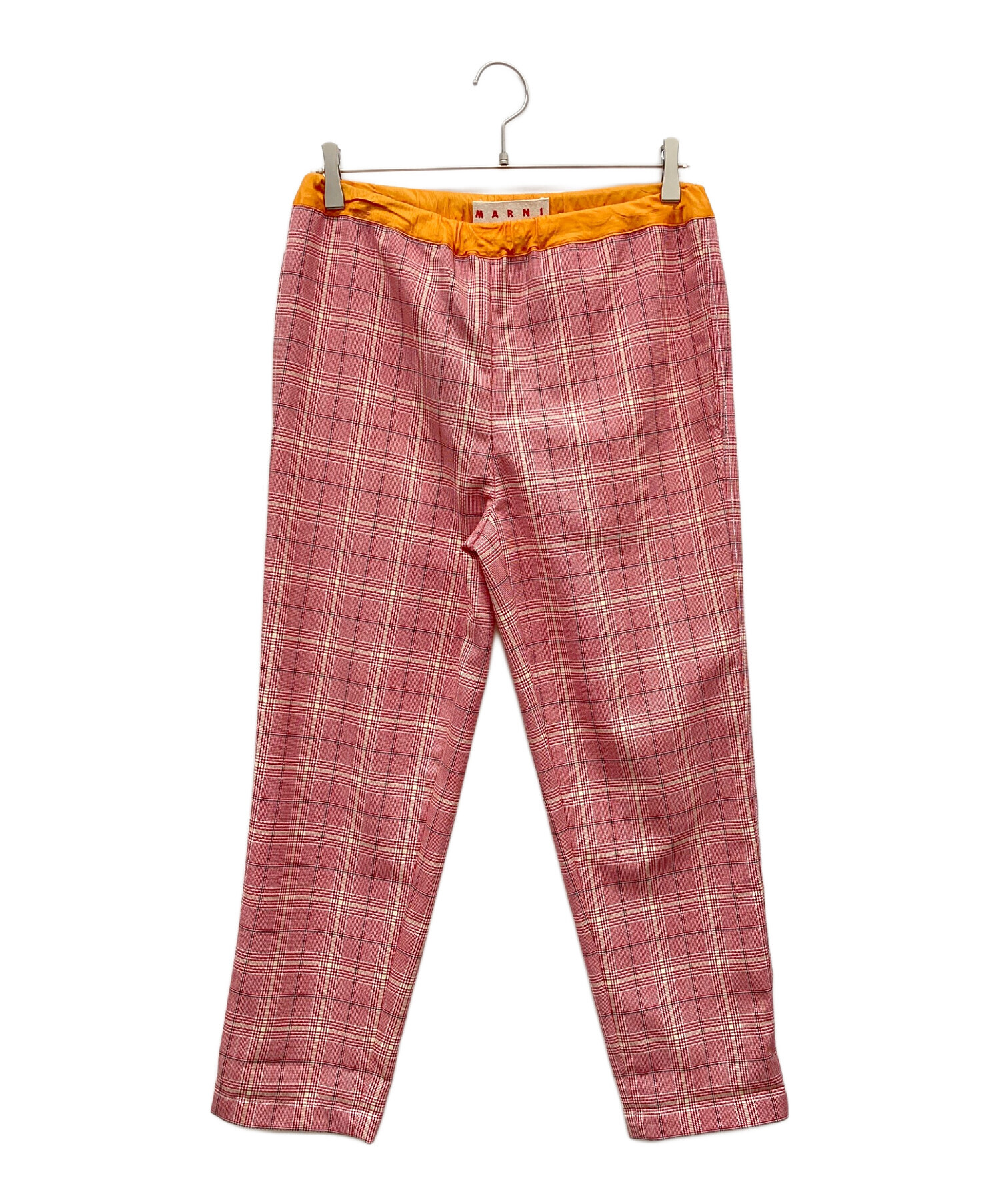 中古・古着通販】MARNI (マルニ) チェックパンツ レッド サイズ:40