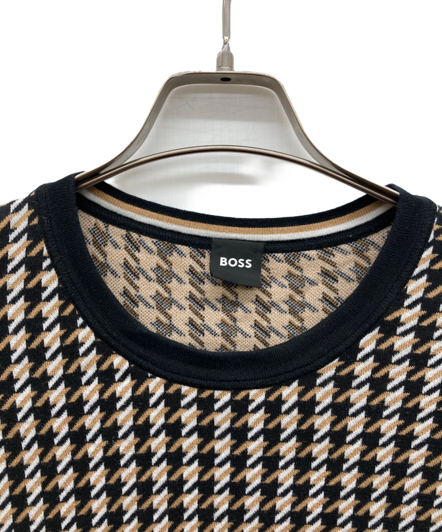 中古・古着通販】BOSS (ボス) 半袖ニット ブラウン サイズ:L｜ブランド 