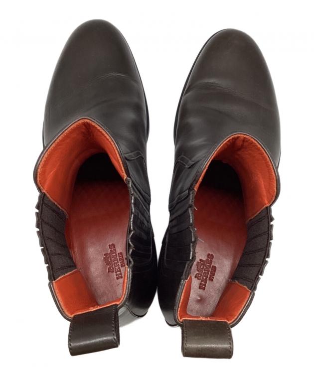 中古・古着通販】HERMES (エルメス) クロスレザーサイドゴアブーツ