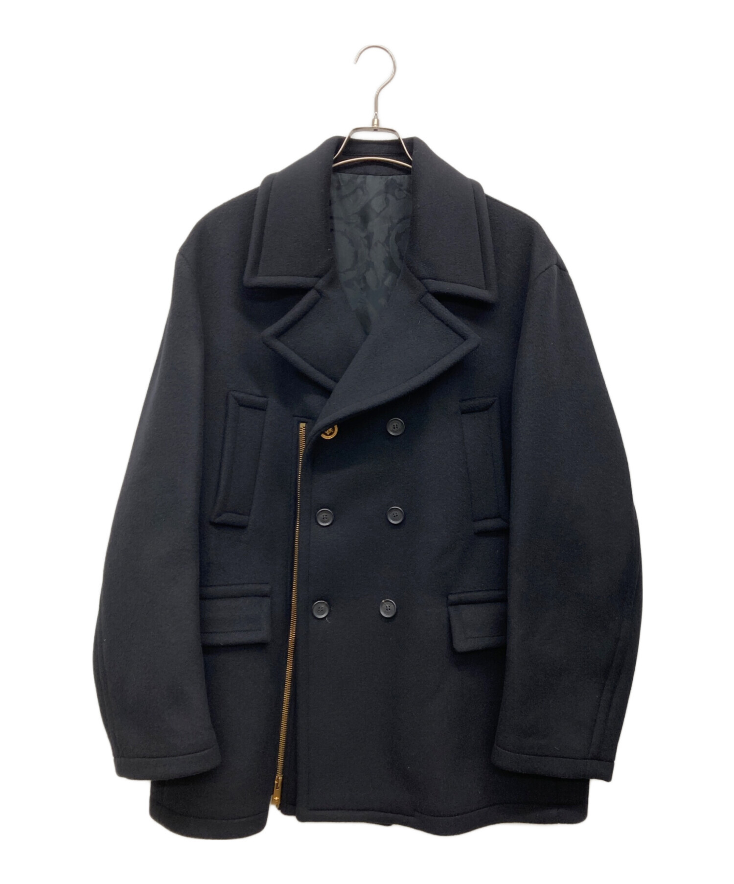 ヴェルサーチ スポーツ Pコートヴィンテージ 中古・古着通販】VERSACE (ヴェルサーチェ) Pコート ブラック サイズ