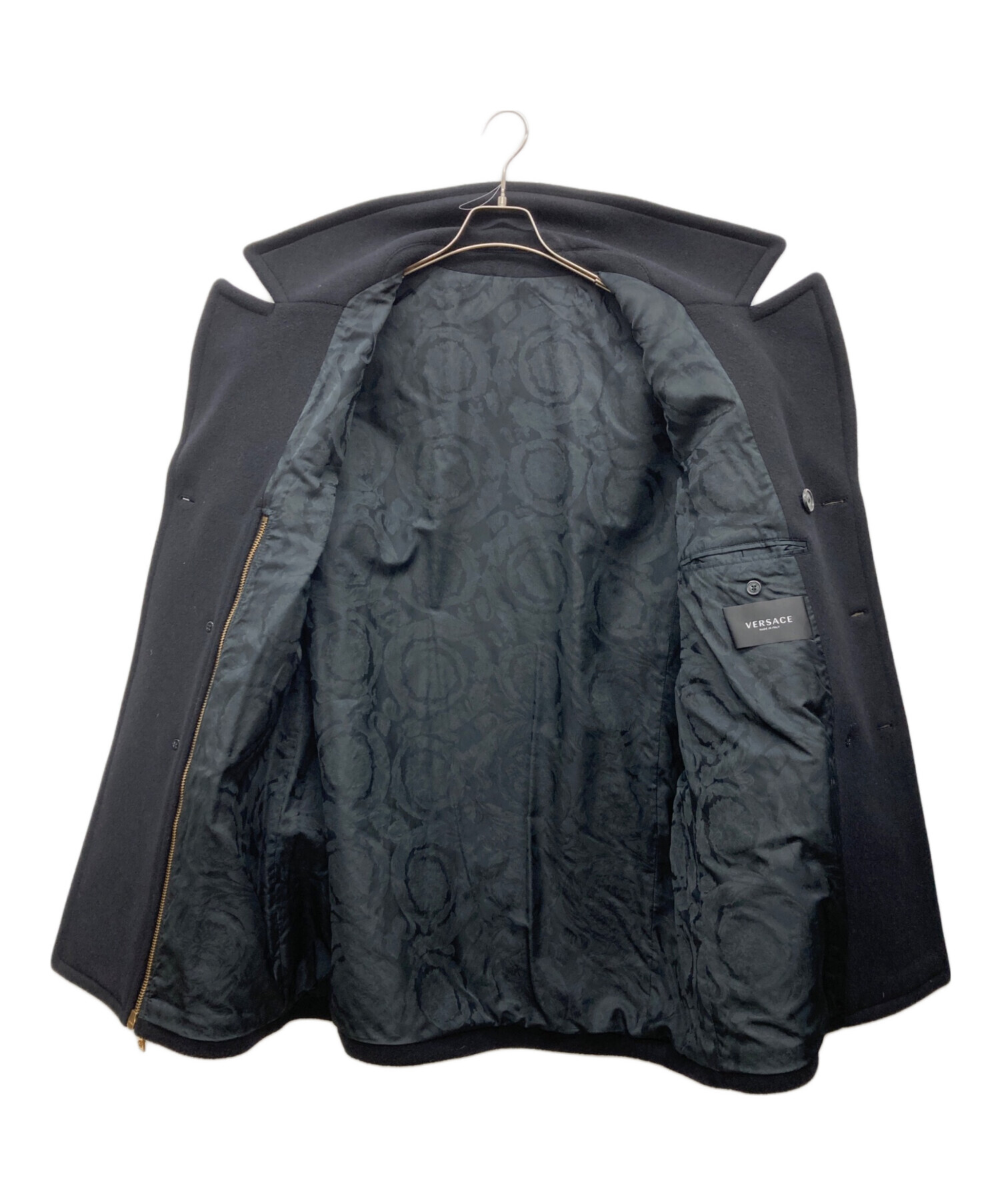 中古・古着通販】VERSACE (ヴェルサーチェ) Pコート ブラック サイズ