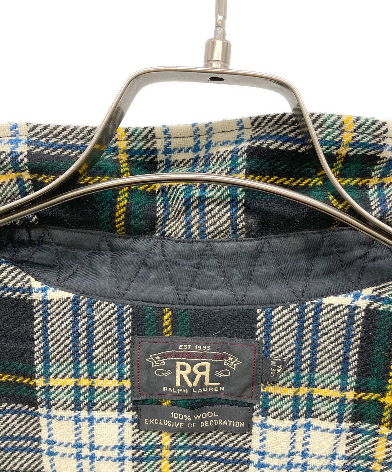 RRLダブルアールエル ウールチェックシャツ エルボーパッチ L RRL