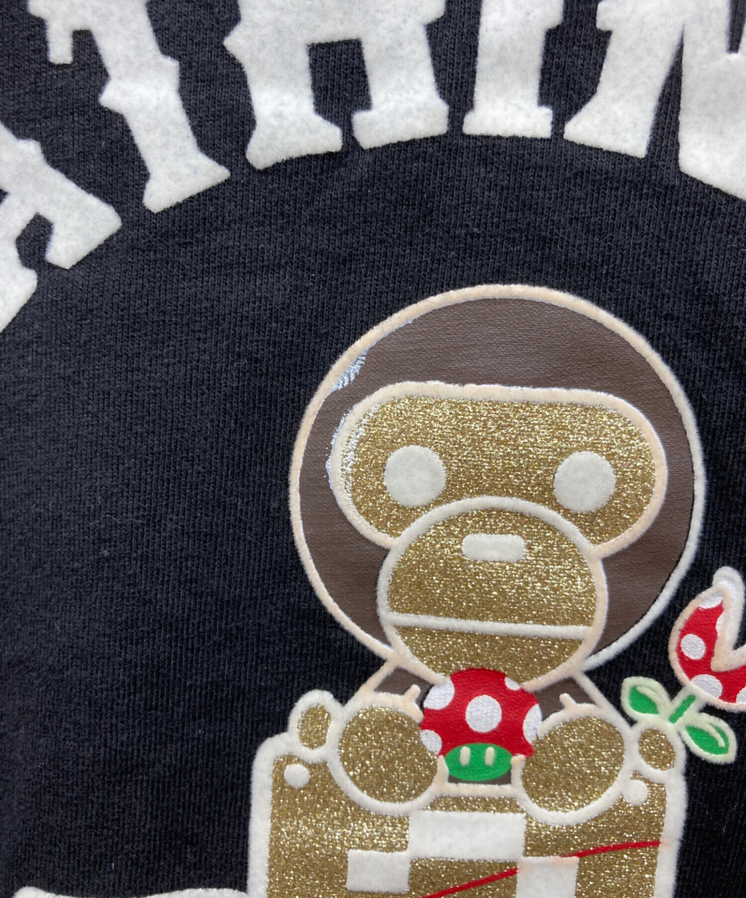 A BATHING APE 初期タグ　Tシャツラメプリント 90s サイズ M 激レア】A BATHING APE 初期タグ Tシャツ ラメプリント 90s サイズXL