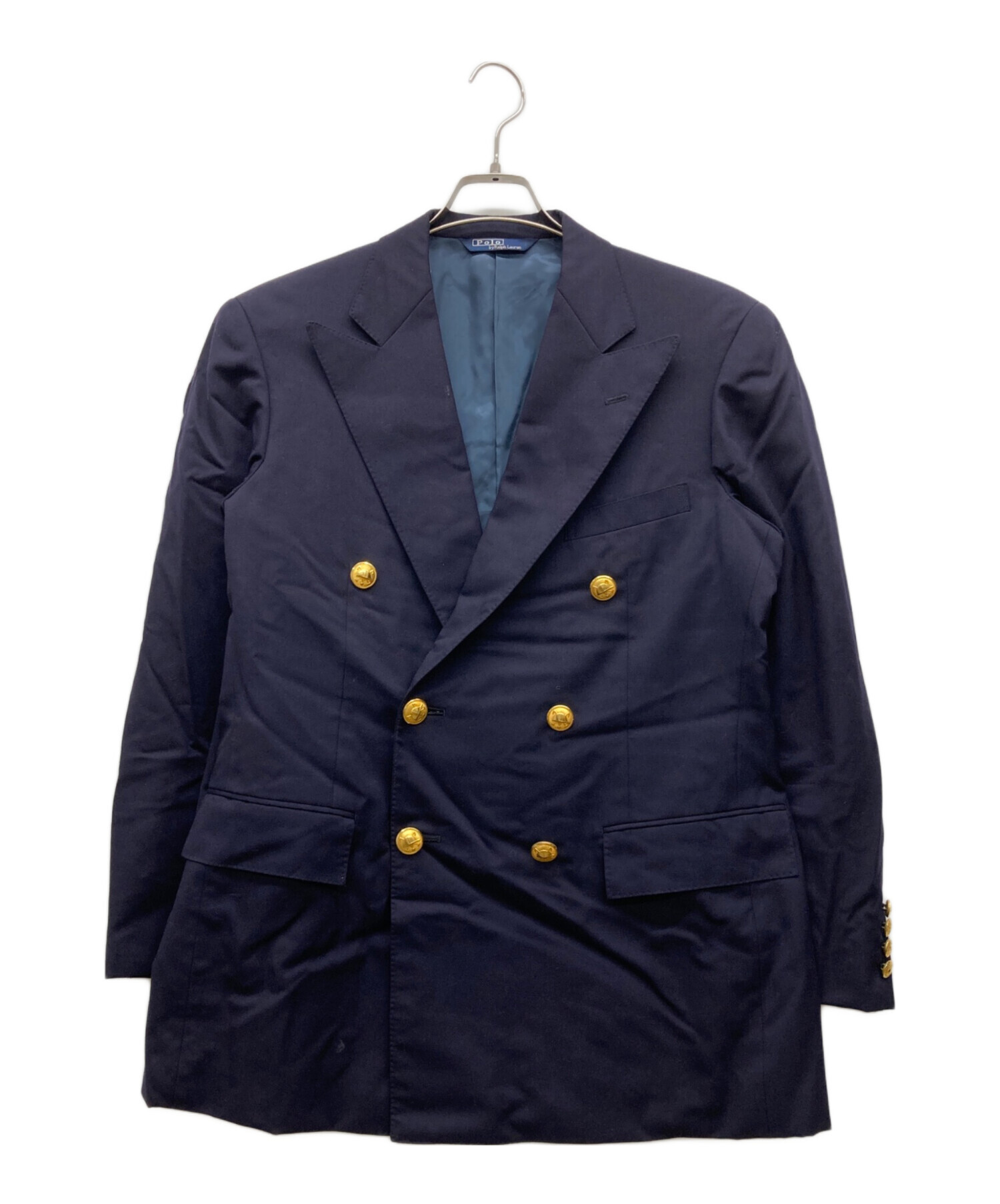 美品⭐️ラルフローレン テーラードダブルジャケット 金釦 イタリア製 紺ブレ L POLO RALPH LAUREN ポロ・ラルフローレン 金ボタン 紺ブレザー