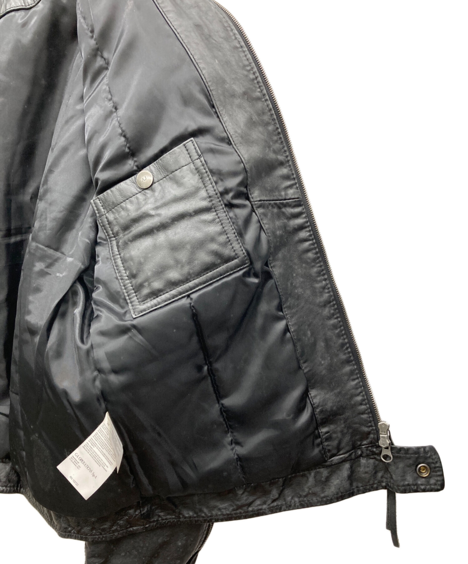 ARMANI JEANS ライダースジャケット 中古・古着通販】ARMANI JEANS (アルマーニジーンズ) レザーライダース