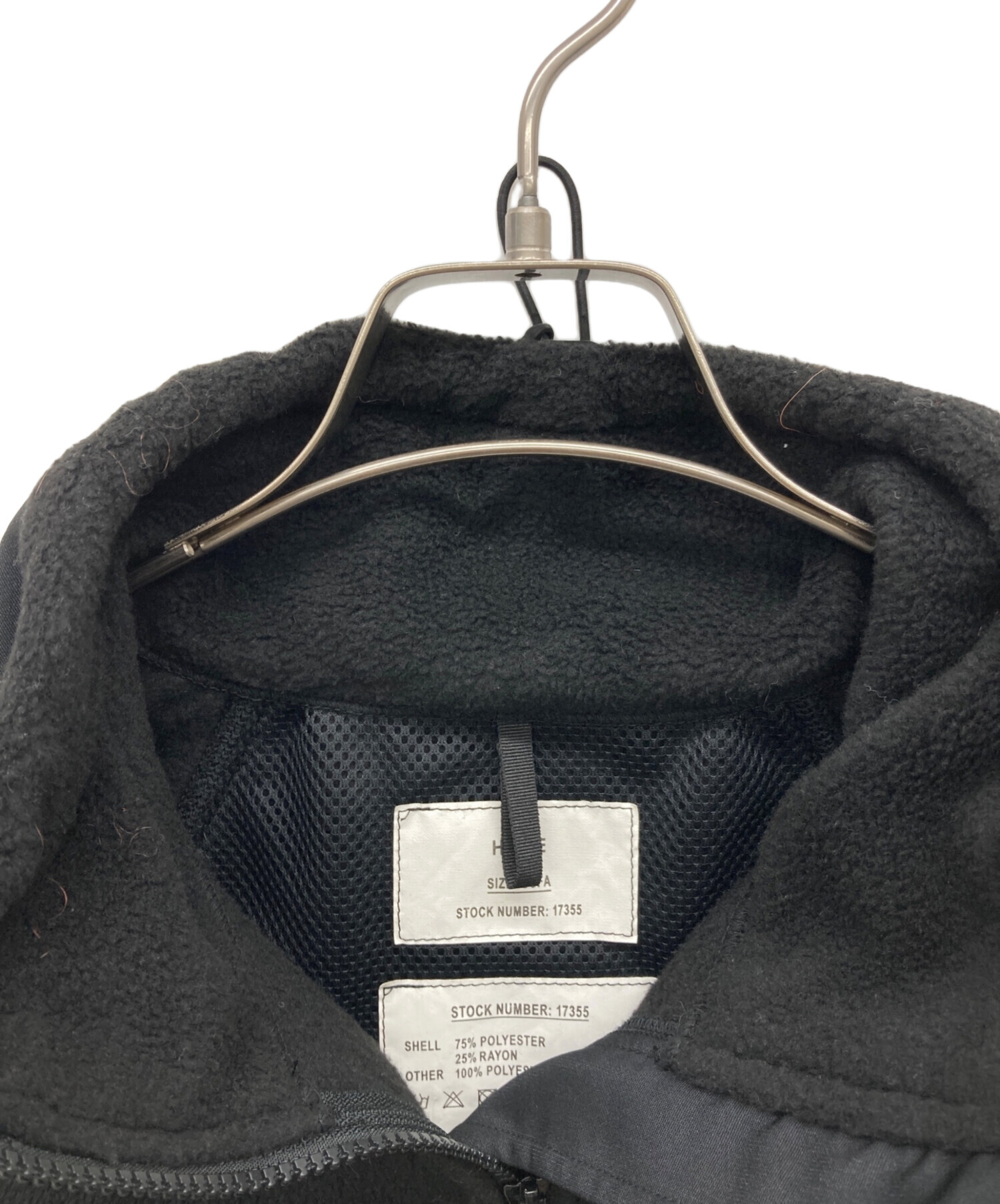 中古・古着通販】HYKE (ハイク) FLEECE CROPPED VEST ブラック サイズ