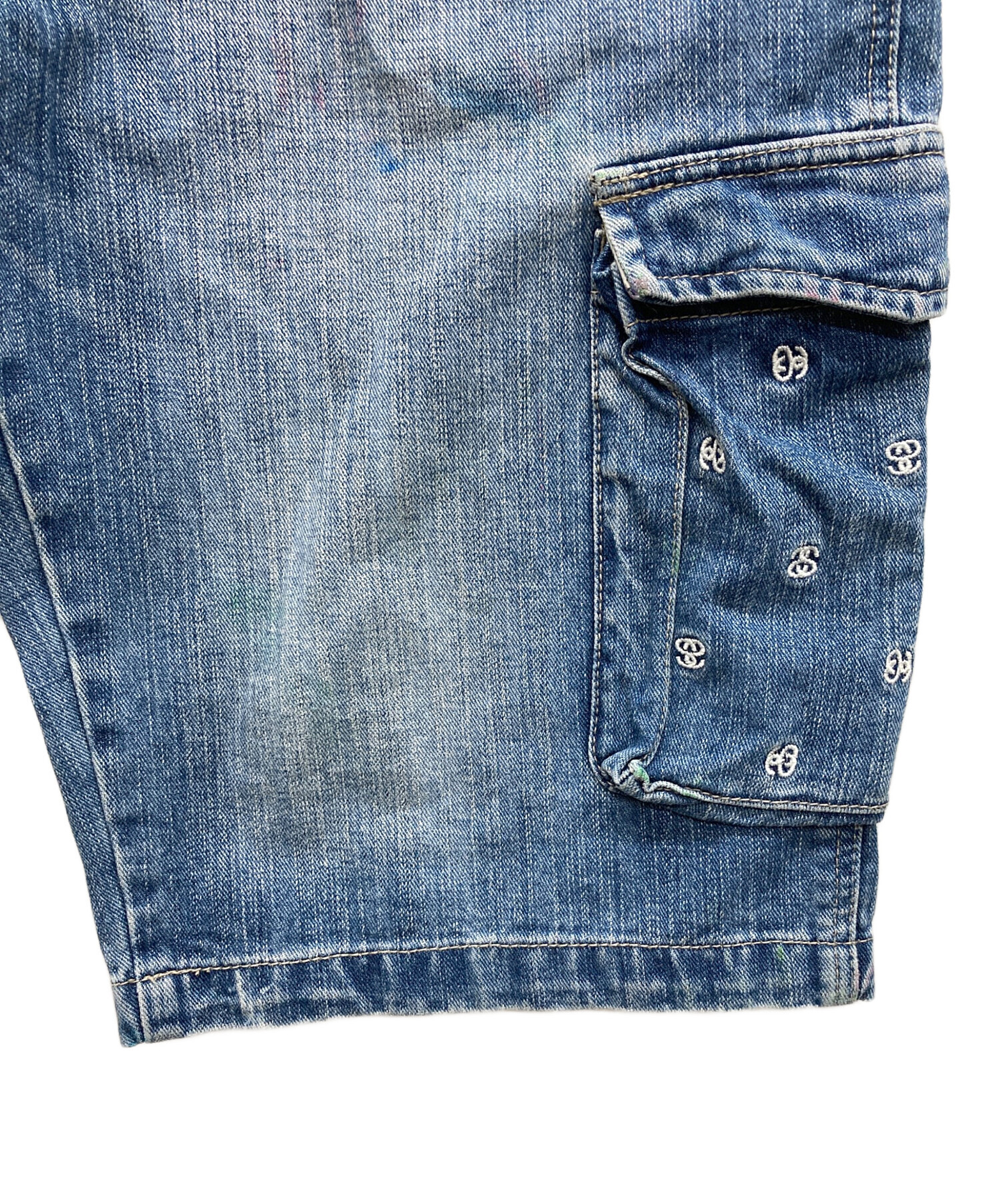 中古・古着通販】stussy (ステューシー) ハーフデニムカーゴパンツ